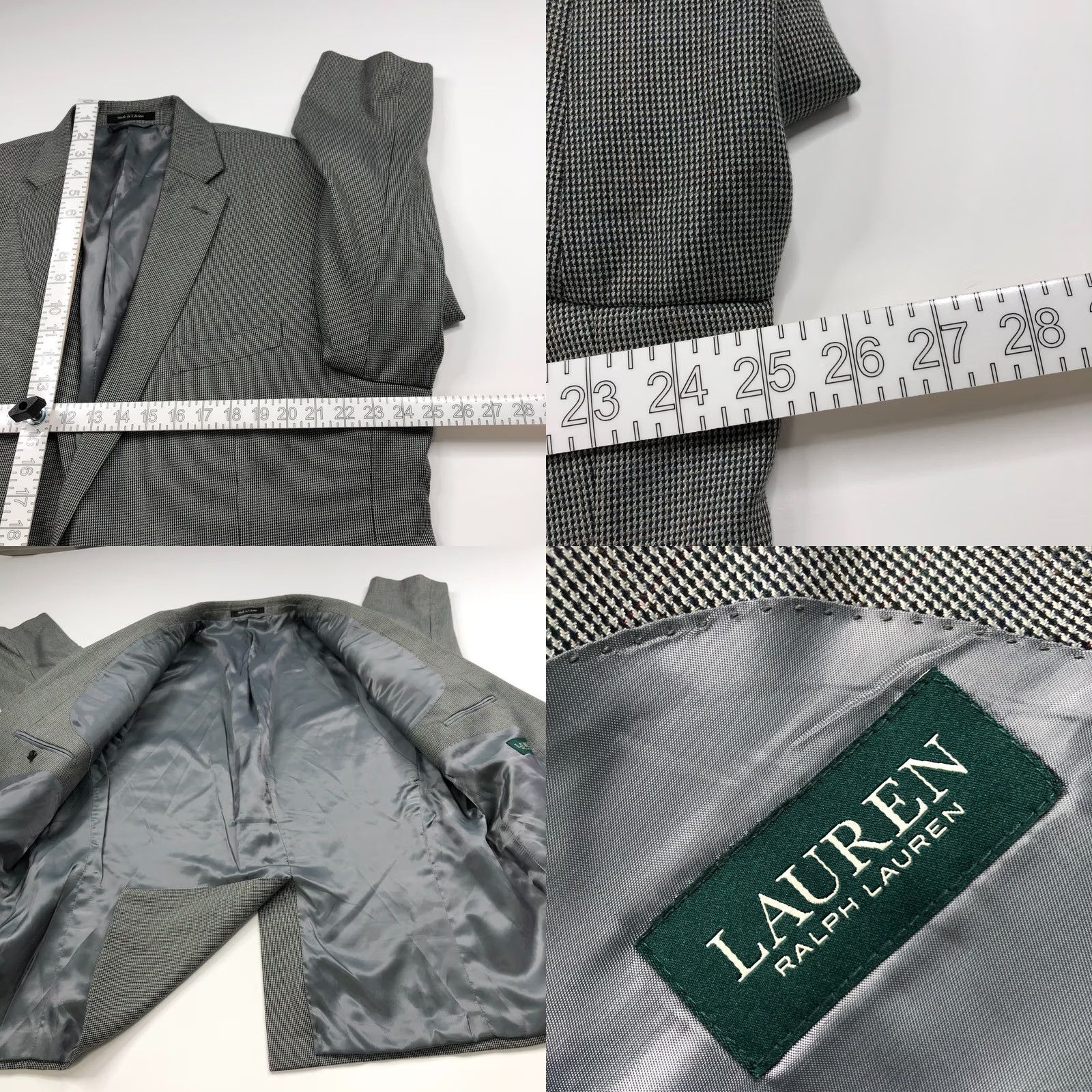 Ralph Lauren Lauren Ralph Lauren Green Label Sport Coat Jacket Gray Blue 48R Men Regular Notch Two-Button Front Houndstooth Vintage No Size US M / EU 48-50 / 2 - 9 Thumbnail