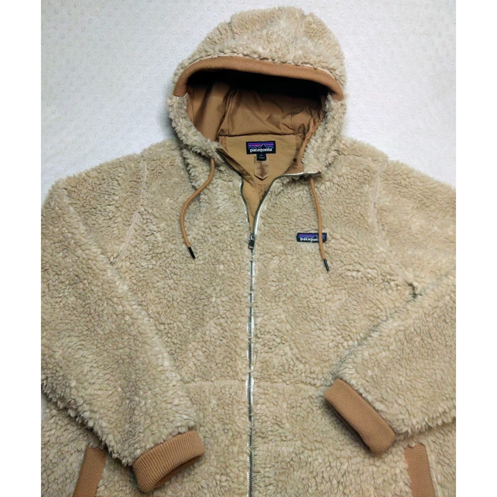 Patagonia Patagonia Women's Dusty Mesa Parka Mid Coat Jacket XL Beige - Fleece, Full Zip, Hooded, Insulated, Lined, Relaxed Fit, Jacket Size XL / US 12-14 / IT 48-50 - 4 Thumbnail