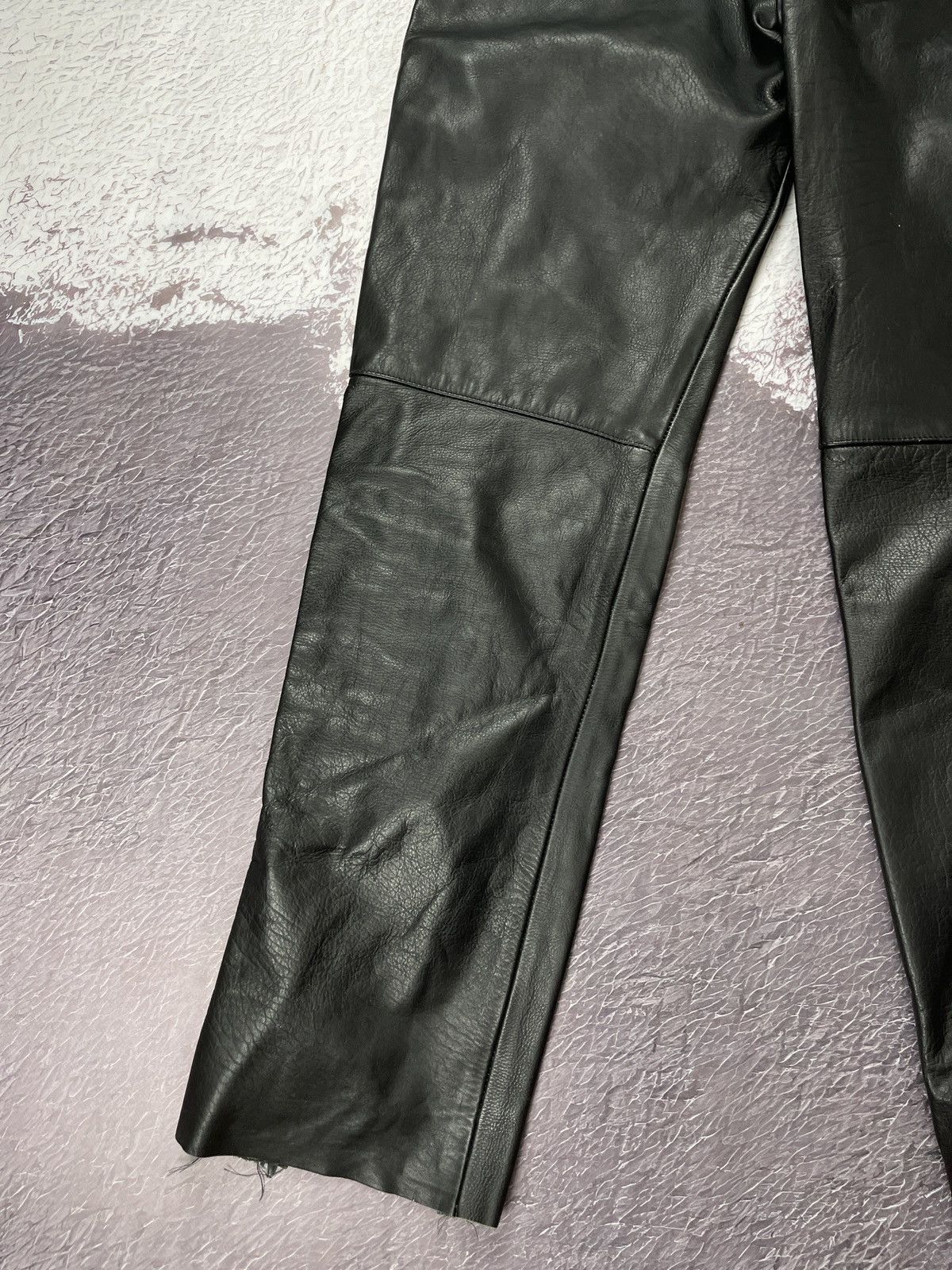 Leather Vintage Genuine Leather black motorcycle pants Versace style Size US 34 / EU 50 - 14 Thumbnail