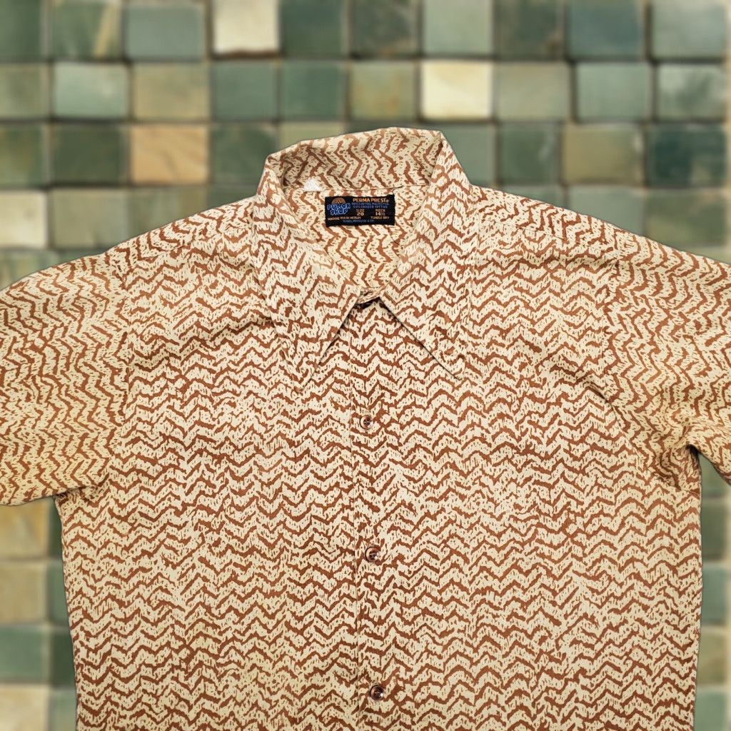 Sears VINTAGE Sears Put On Shop Shirt Mens S Brown Animal Print Button-Up Size US S / EU 44-46 / 1 - 1 Thumbnail