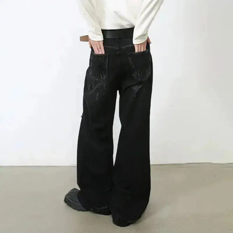 Japanese Brand Design Loose Hole Punk Baggy Style Jeans Pants y2k Size US 32 / EU 48 - 5 Thumbnail