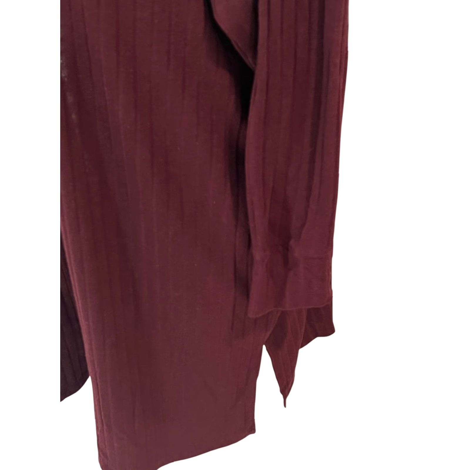 Vintage VINTAGE not applicable; Lane Bryant Burgundy Open Front Duster 3/4 Sleeve Cardigan Size 22/24 Pockets Size 3XL / US 20-22 - 4 Thumbnail