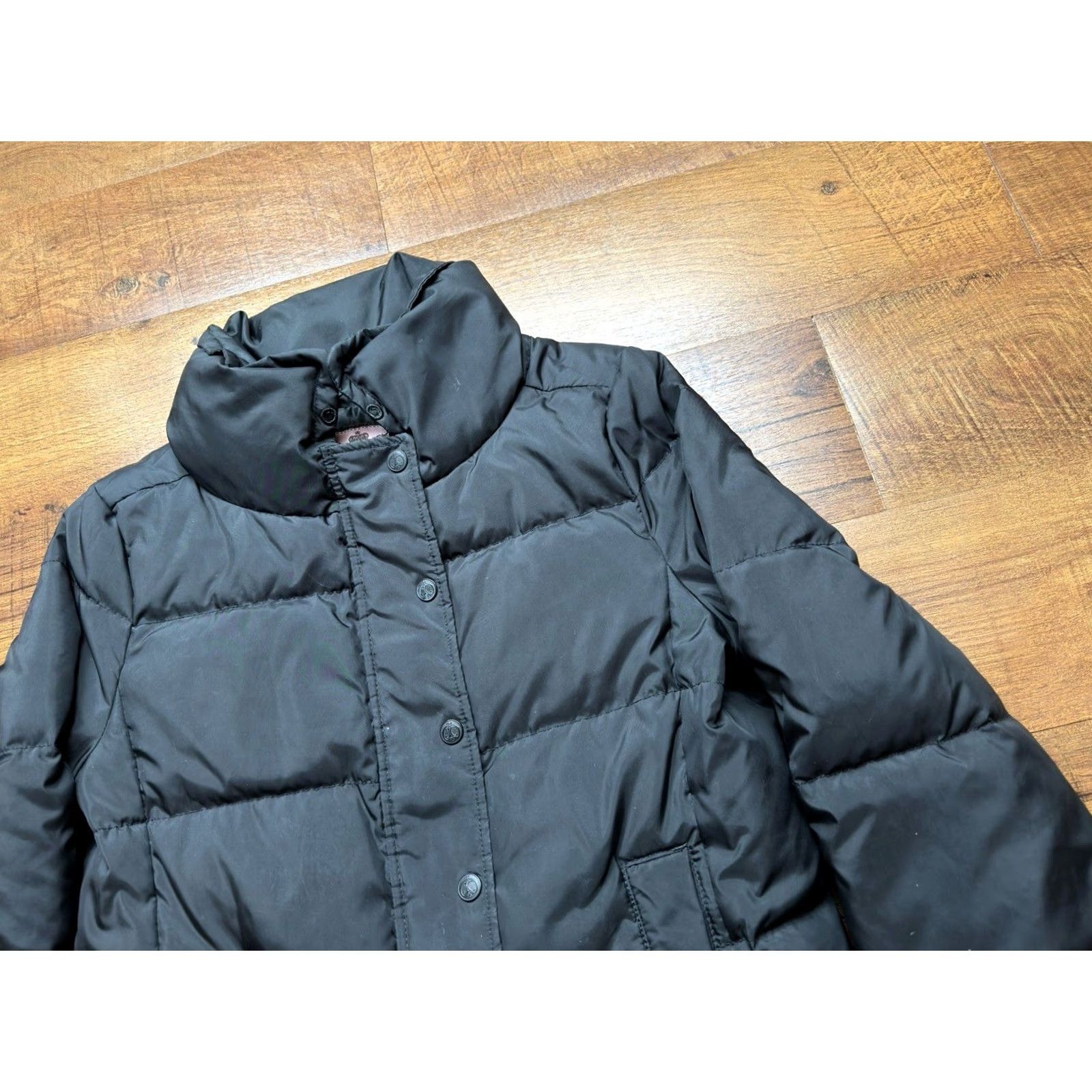 Juicy Couture VINTAGE? No - Juicy Couture Down Jacket Black Snap Button Zip High Neck Winter Ladies Medium Jacket Women Black Down Puffer Winter Size M / US 6-8 / IT 42-44 - 2 Thumbnail
