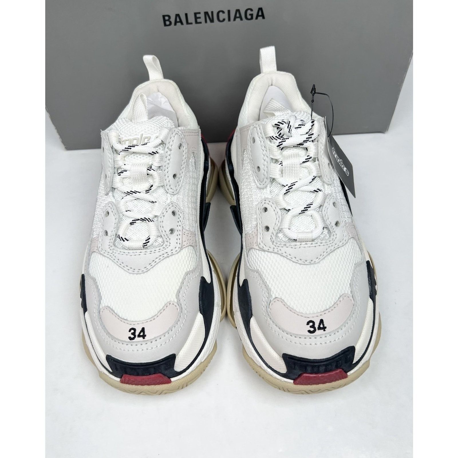 Balenciaga Size 34EU/4W - Balenciaga Triple S Distressed White NEW Size US 4 / IT 34 - 2 Thumbnail