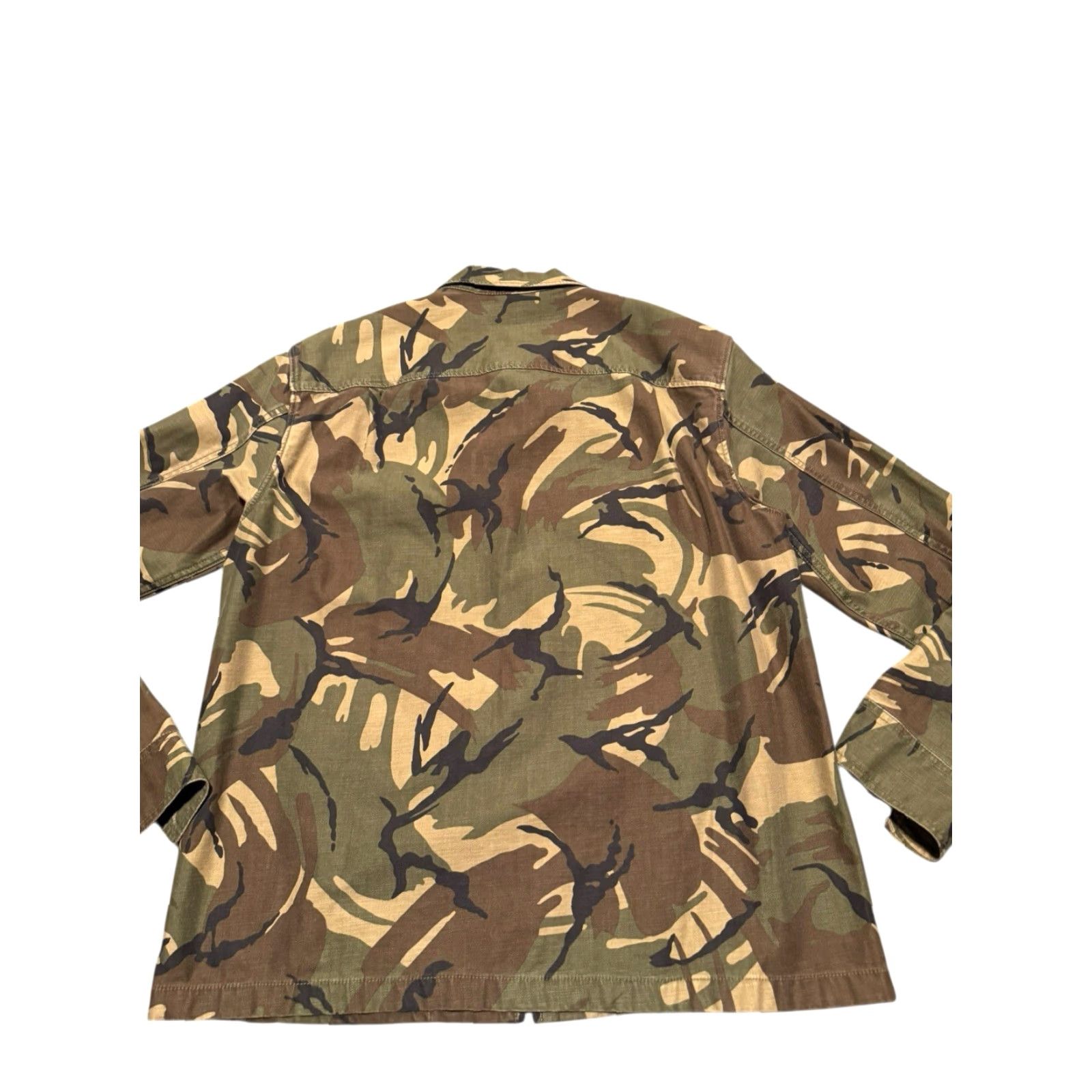 Wallace & Barnes Wallace & Barnes J.Crew DPM Camo Full Zip Military Overshirt Jacket M Green Canvas Cotton Blend Zip Button Mens Jacket Size US M / EU 48-50 / 2 - 7 Thumbnail