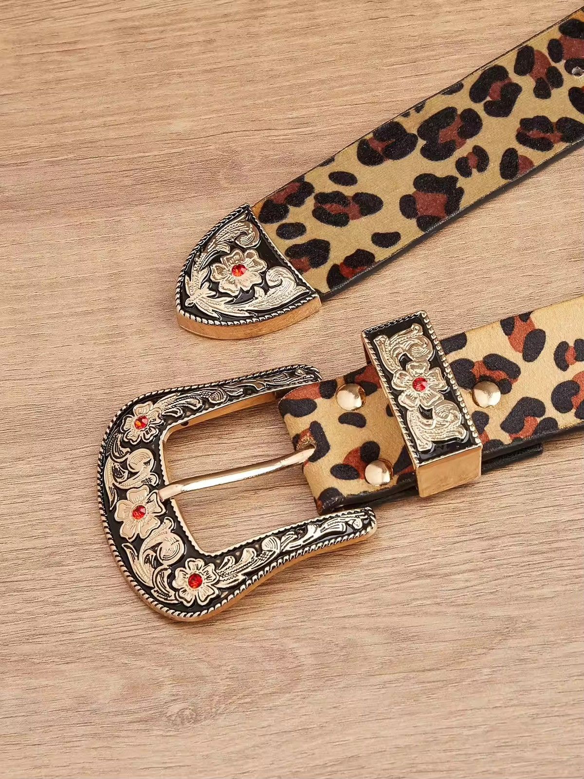 Japanese Brand 122 cm 2000s Style leopard cheetah print belt Size ONE SIZE - 4 Thumbnail