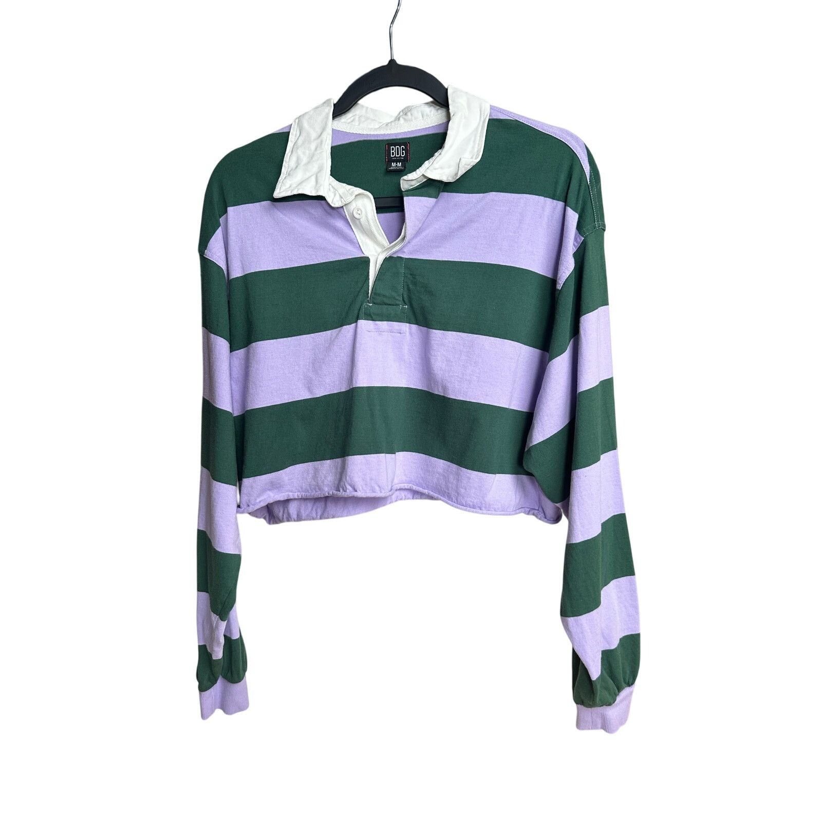 Bdg BDG Women's Purple and Green Striped Rugby Shirt - Size M Size M / US 6-8 / IT 42-44 - 1 Thumbnail