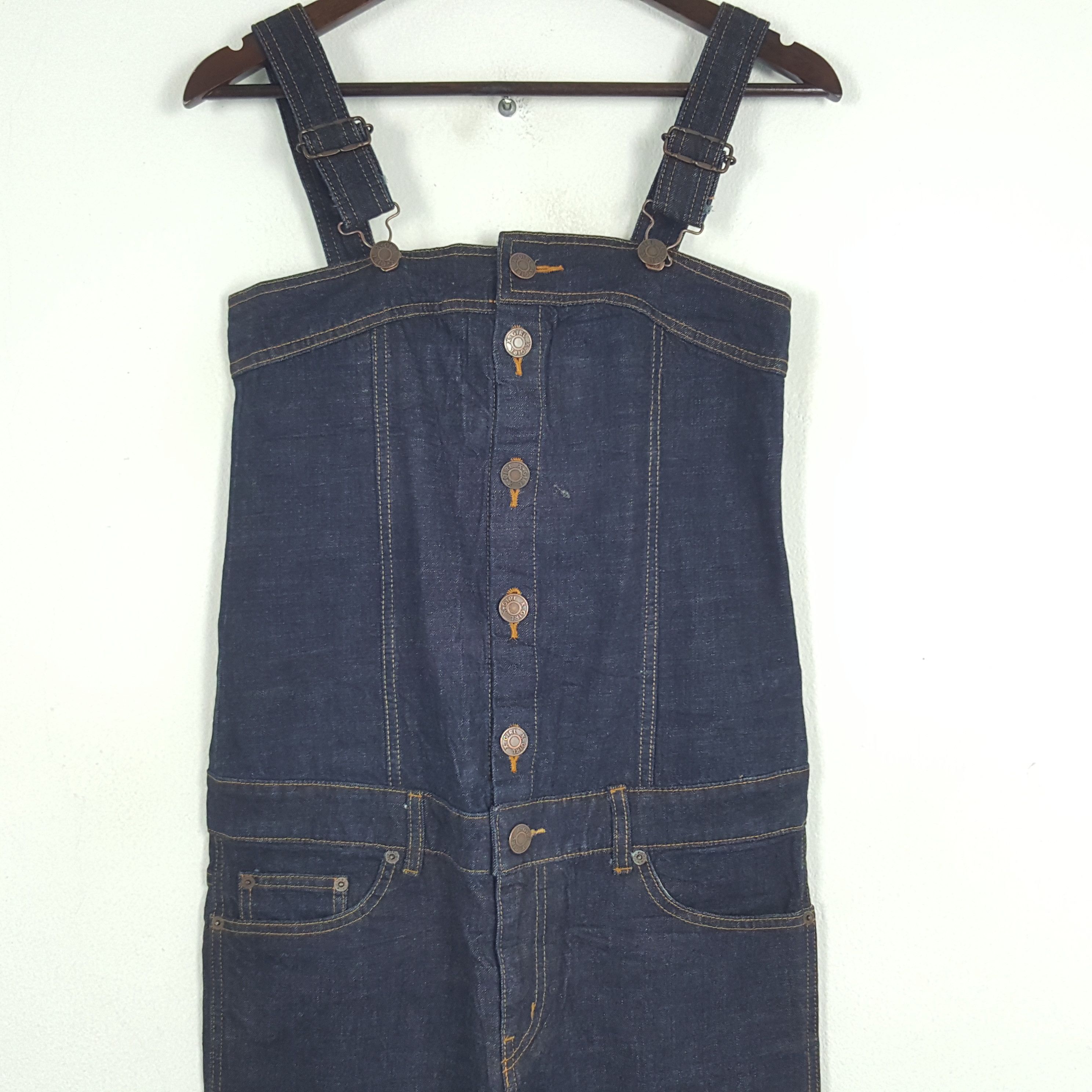 Japanese Brand × Vintage Vintage X Girl Japanese Denim Overall Jacket Size 35" - 2 Thumbnail