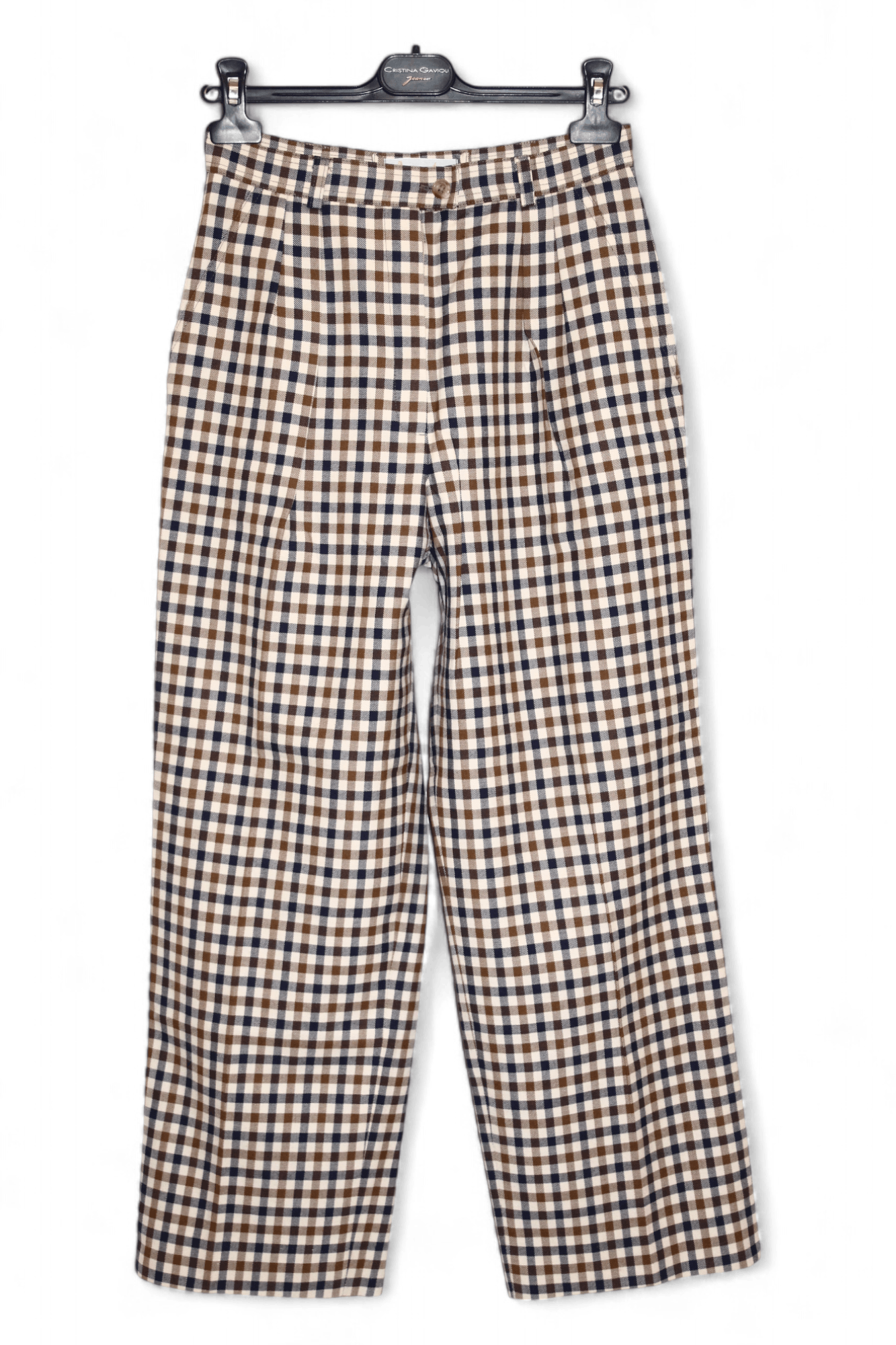 Aquascutum Aquascutum Carlton Check Ankle Trousers Wide Leg high waist Size 27" / US 4 / IT 40 - 7 Thumbnail