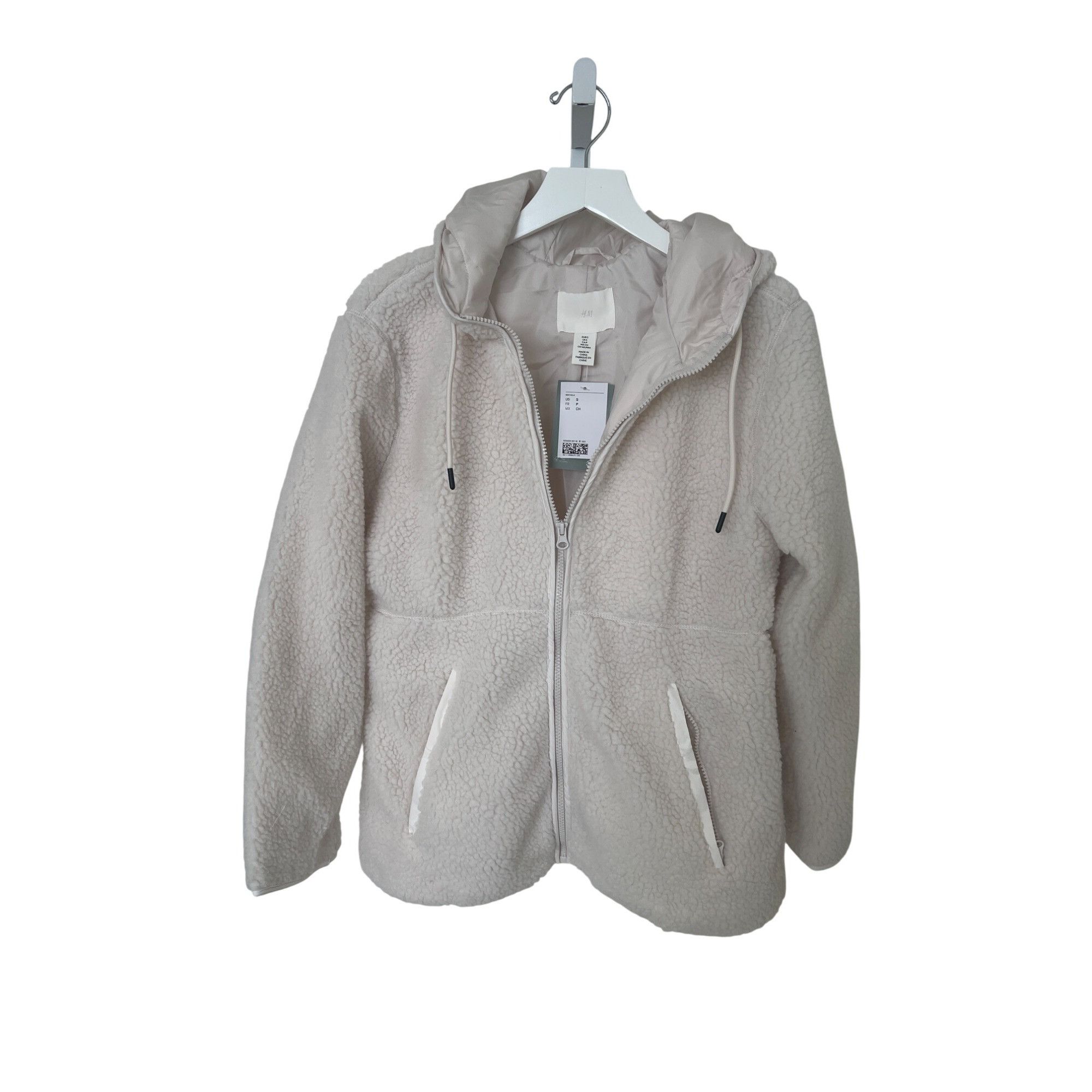 H&M H&M White Teddy Fleece Hoodie Jacket Size S / US 4 / IT 40 - 6 Thumbnail