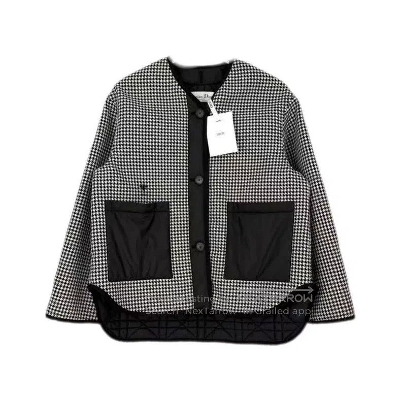 Dior Dior Black and white bird check embroidery bee wool cotton Size XXS / US 00 / IT 34 - 1 Thumbnail