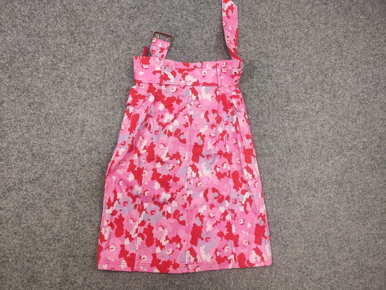 Vintage Manoush Design Bright pink camo belt mid-length Pocket skirt Size 28" / US 6 / IT 42 - 8 Thumbnail