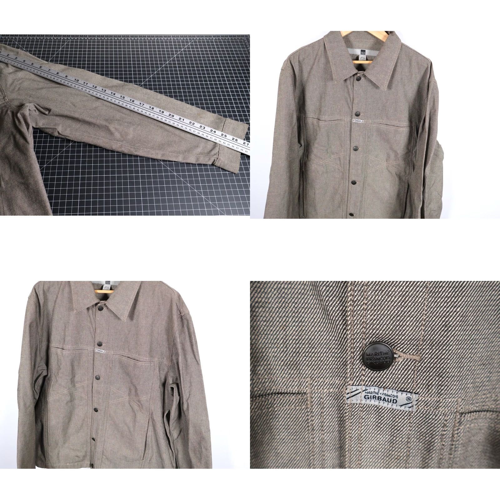 Vintage VINTAGE Girbaud Jacket Men XL Gray Brown Denim Trucker Jean Jacket 2XL Oversized Hip Hop Retro Y2K Size US 36 / EU 52 - 9 Thumbnail