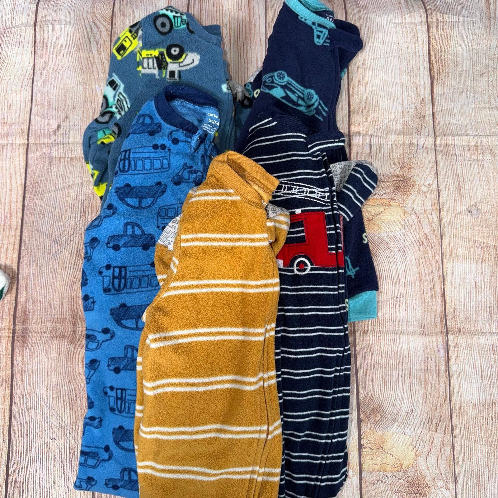 Other 5T Vehicles and Stripes Boys Footed Sleepers Size ONE SIZE - 1 Thumbnail