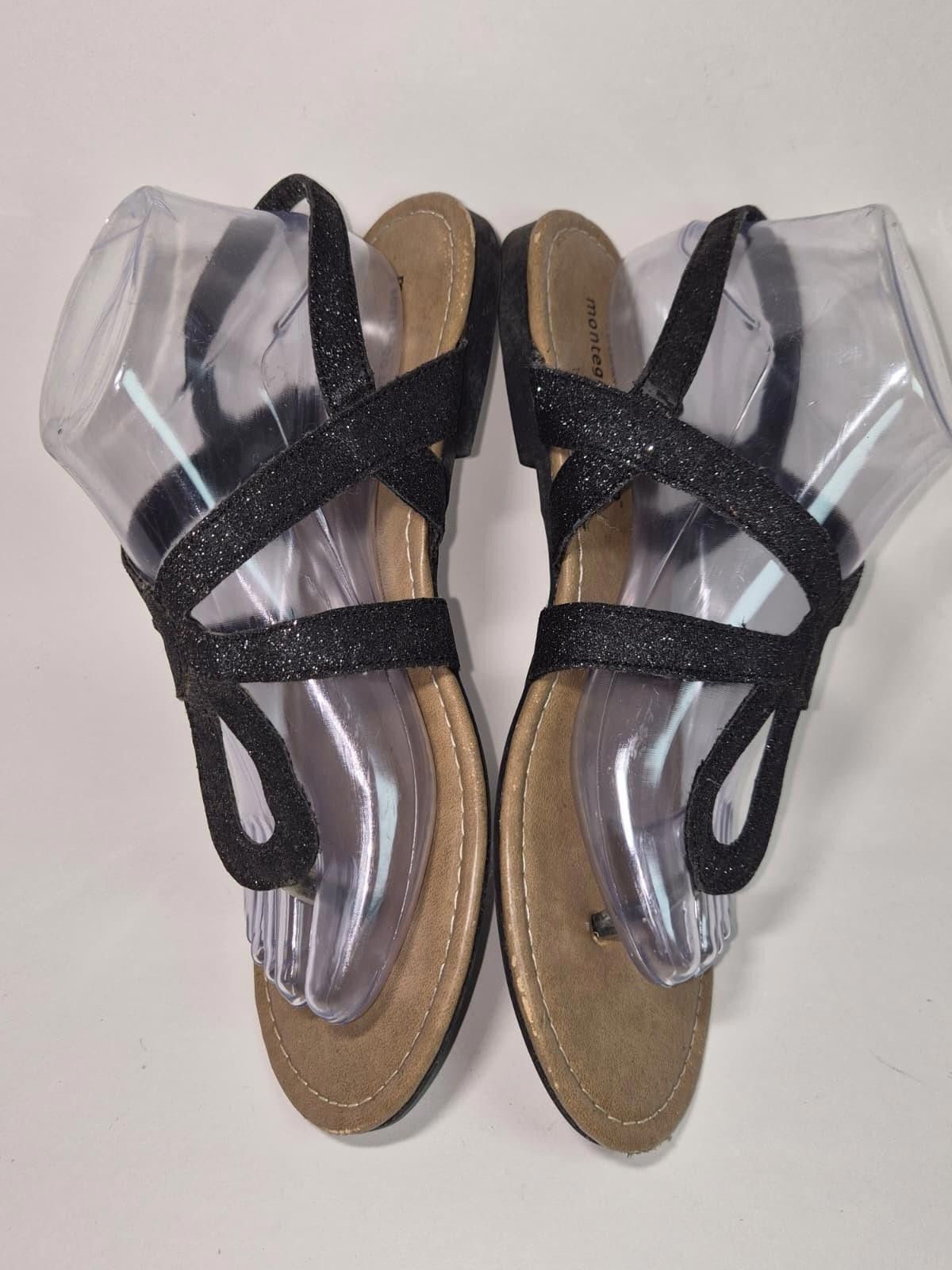 Other Strappy Flat Black Sparkly Women Sz 9 Montego Bay Club Size US 9 / IT 39 - 2 Thumbnail