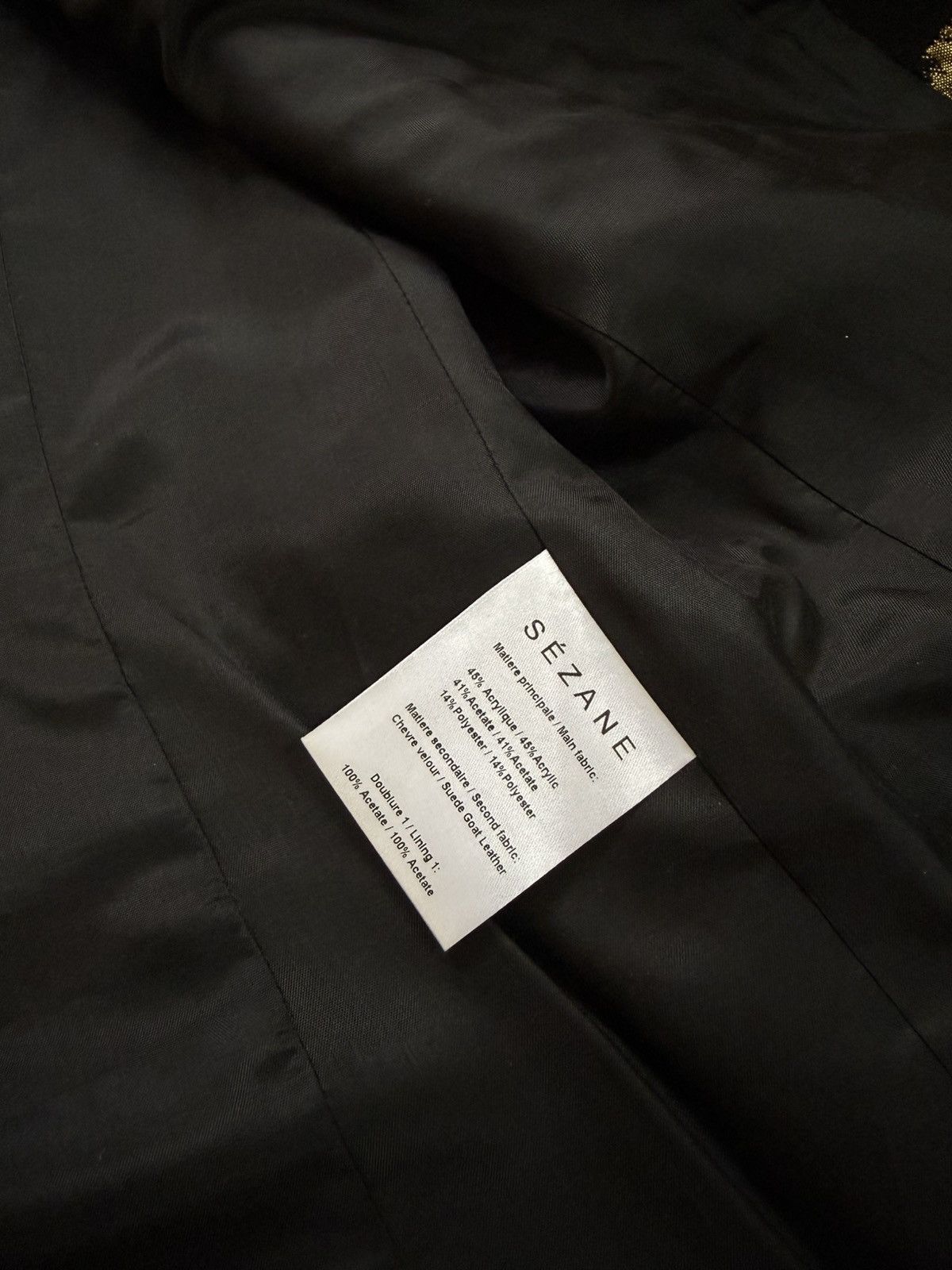 Sezane Sezane Womens Black Gold Jacquard Blazer Jacket Size 36 Size XS / US 0-2 / IT 36-38 - 13 Thumbnail