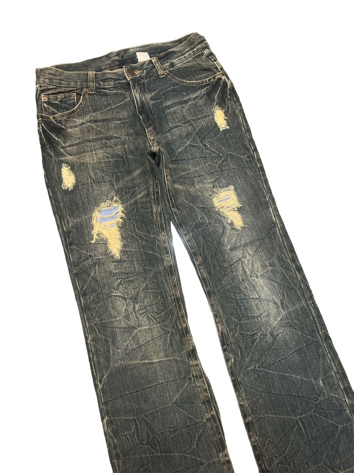 Japanese Brand UNKNOW DISTRESSED DENIM PANT Size US 30 / EU 46 - 6 Thumbnail