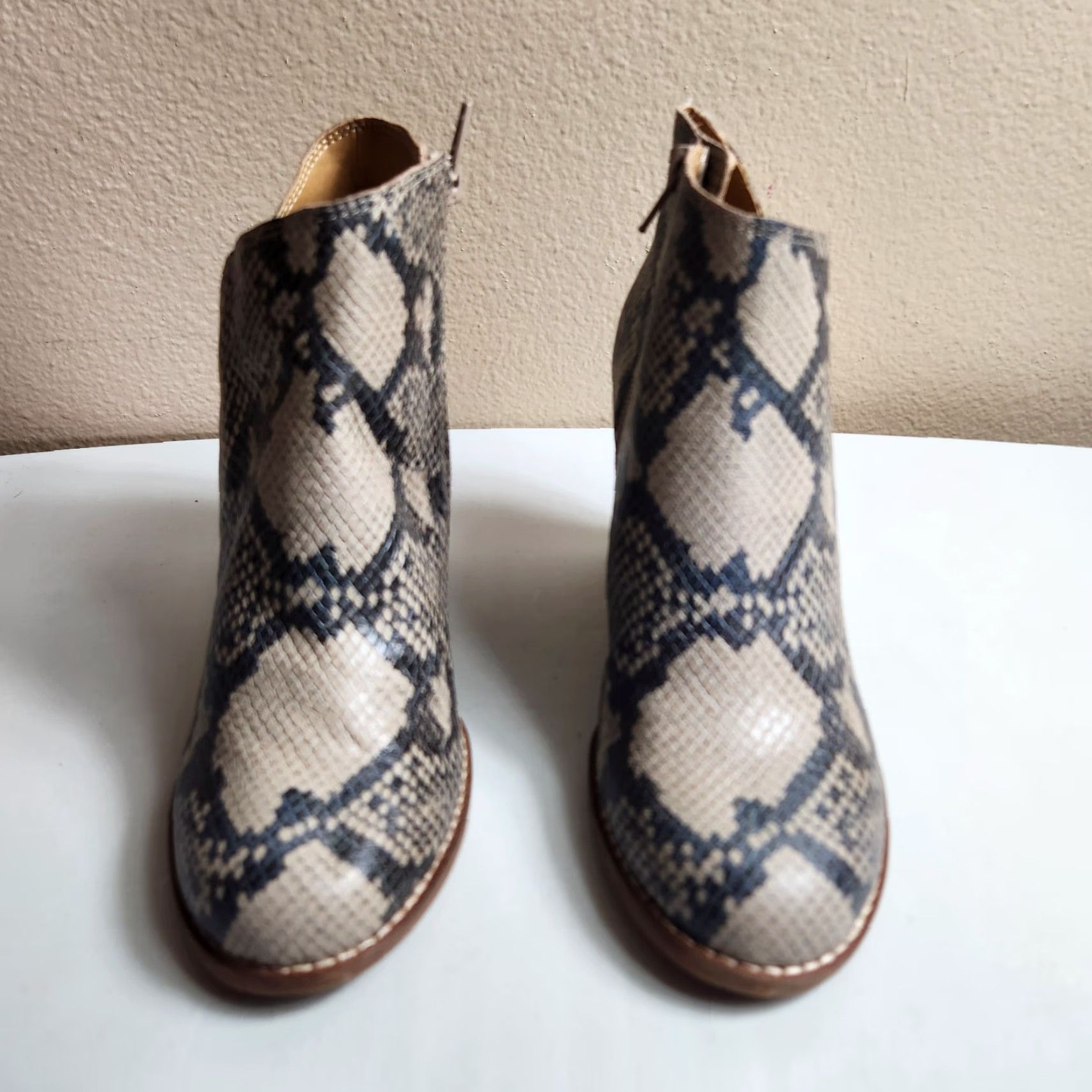 Lucky Brand Lucky Brand Women Boots |6.5| Yewani Leather Snake Print Wedge Ankle Booties Size US 7 / IT 37 - 3 Thumbnail