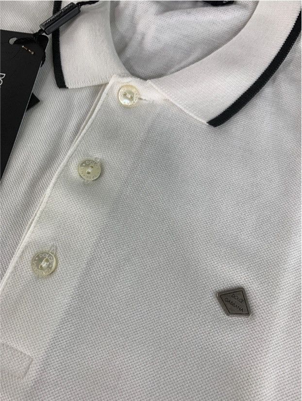 Dolce & Gabbana Dolce & Gabbana 🇮🇹 White Metal Logo Resort Polo Shirt S NWT Size US M / EU 48-50 / 2 - 2 Thumbnail