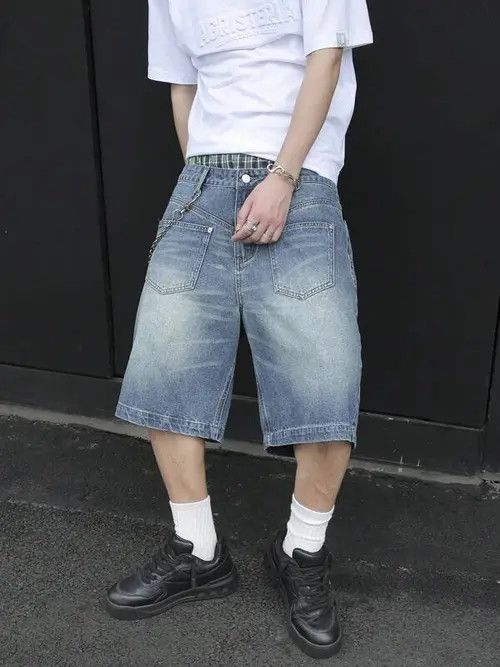 Jean Fukada x Aoki Designer jeans jorts Y2K Drip shorts Size US 32 / EU 48 - 1 Thumbnail