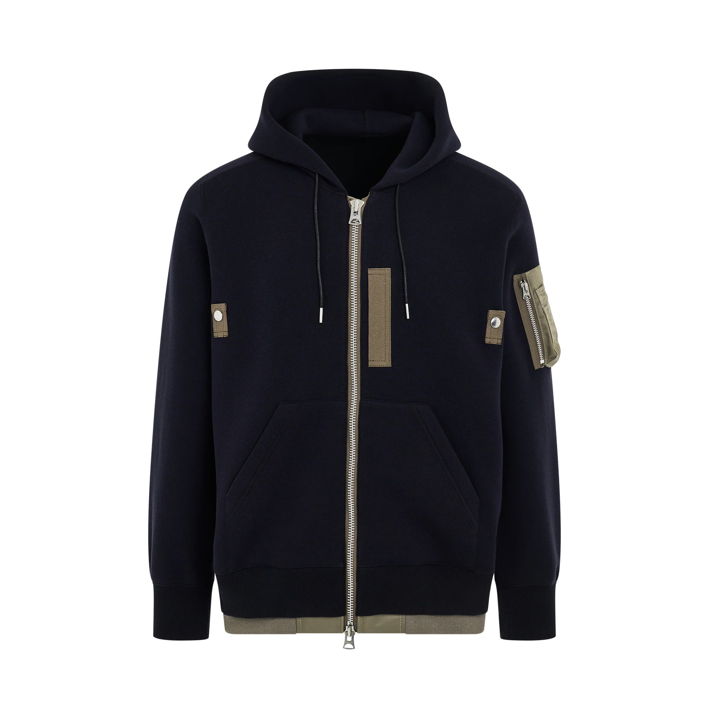 Sacai o1mris0824 Twill Zip Hoodie in Navy Size US M / EU 48-50 / 2 - 1 Thumbnail