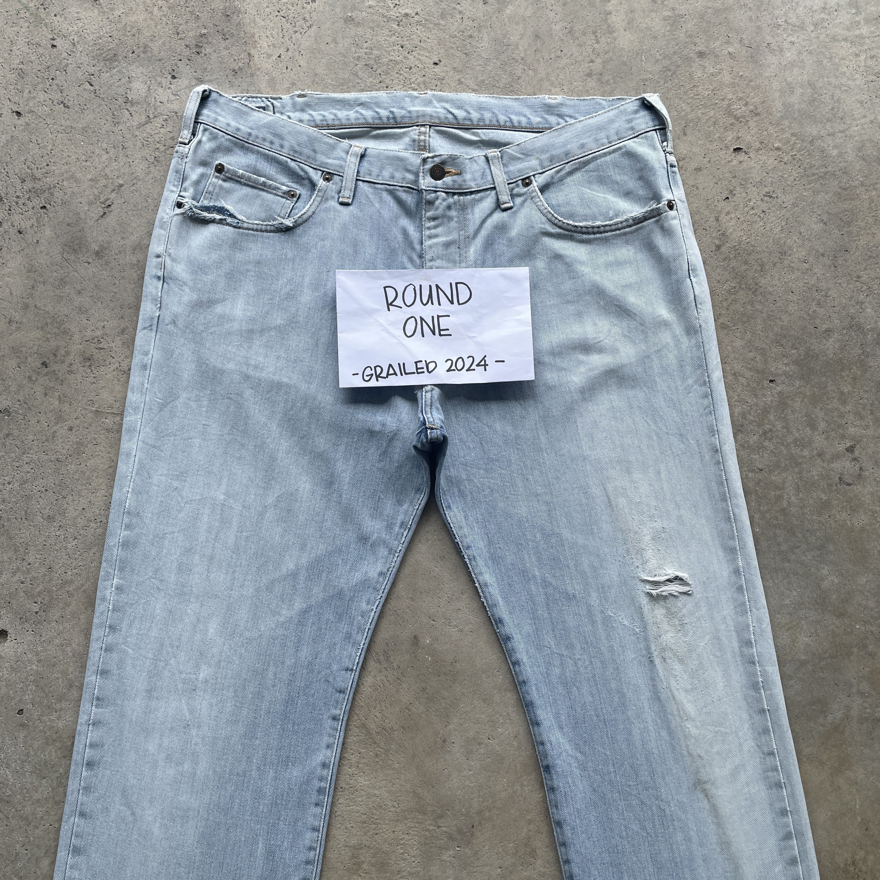 Edwin × Japanese Brand VINTAGE EDWIN DISTRESSED WASH JEANS FADED DENIM PANTS W39 Size US 39 - 3 Thumbnail