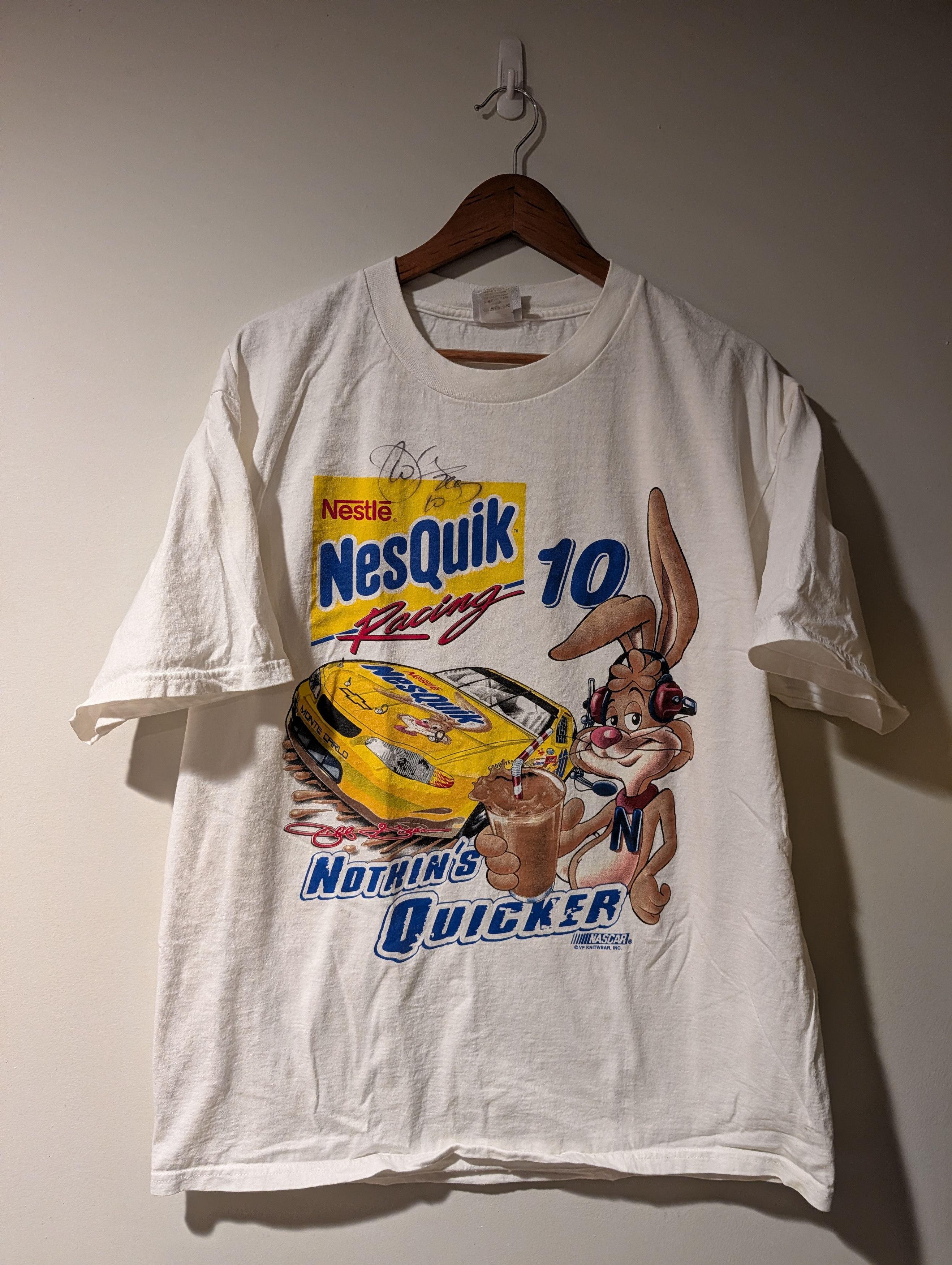 Vintage Chase Authentics Nesquik T-Shirt #10 Riggs Nascar