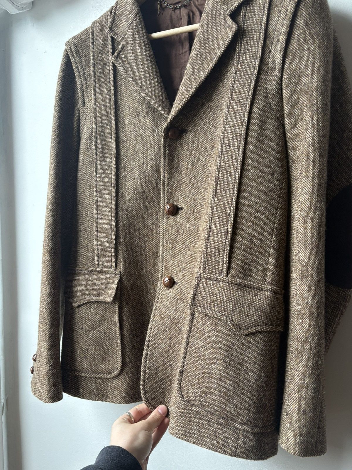 Number (N)ine Number Nine AW02 "Nowhere Man" Lambswool Tweed Coat Size US L / EU 52-54 / 3 - 4 Thumbnail