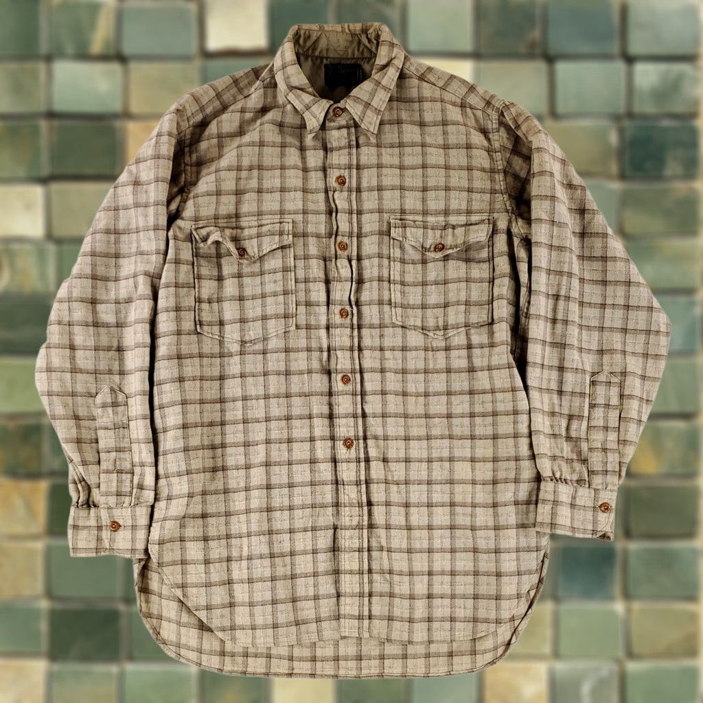 Pendleton VINTAGE Pendleton Shirt Plaid Brown Tan Beige Long Sleeve Mens L 16.5 Guides 60s Size US L / EU 52-54 / 3 - 1 Thumbnail