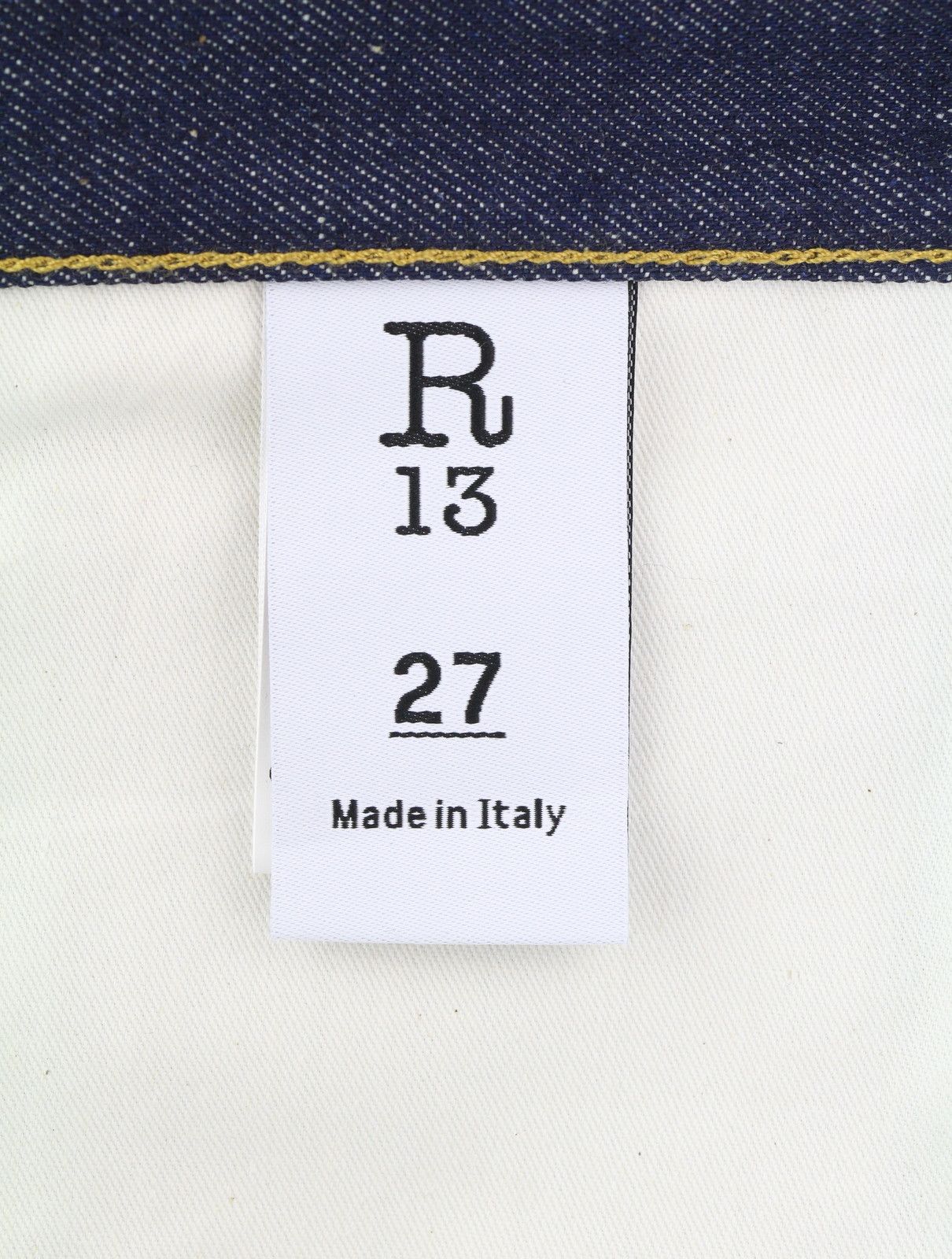 R13 LISA BAGGY 27 Bain Blue Denim Straight Fit Zip Fly 86496 Size 27" / US 4 / IT 40 - 6 Thumbnail