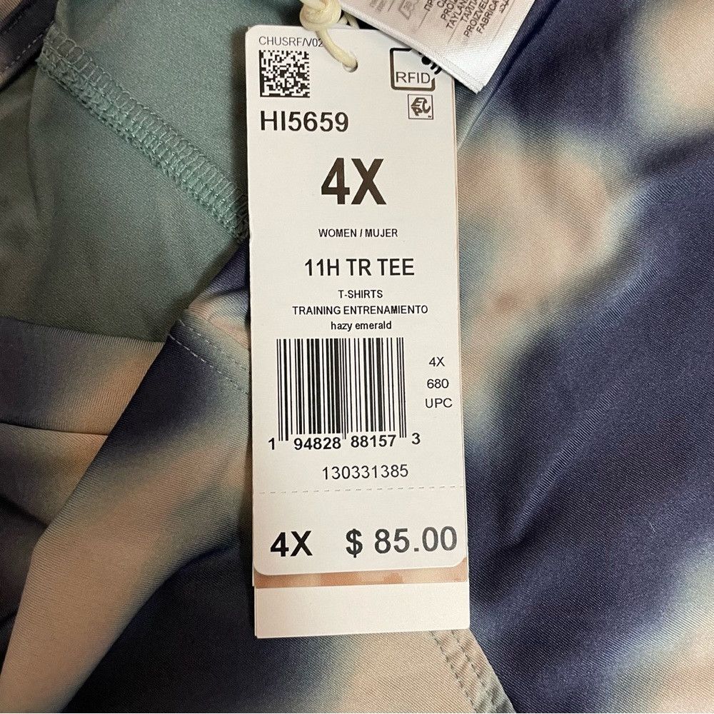Adidas NWT New $85 Adidas & 11 HONORÉ Hazy Emerald T-Shirt Size 4X Size 4XL / US 24-26 - 6 Thumbnail