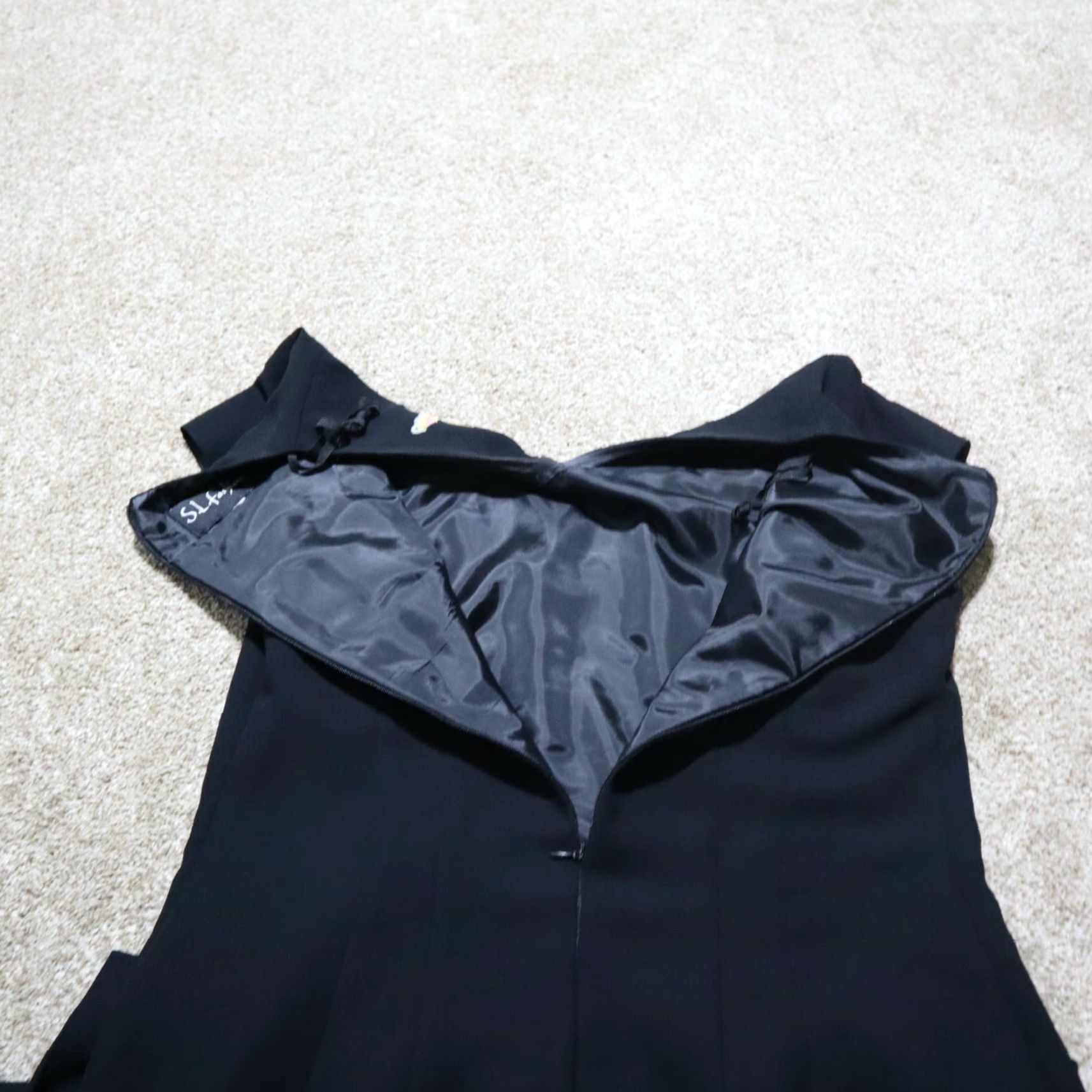 Vintage S.L. Fashions Dress Women's Floral Embroidered Black Size M Medium Size M / US 6-8 / IT 42-44 - 8 Thumbnail