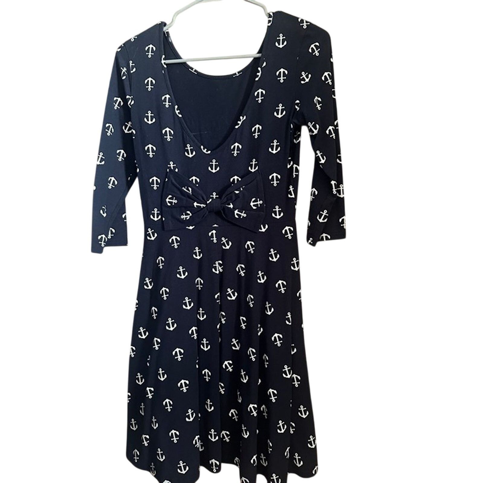 rue21 Rue 21 Navy Anchor Sailor Dress Long Sleeve Bow Size Medium Size M / US 6-8 / IT 42-44 - 2 Thumbnail