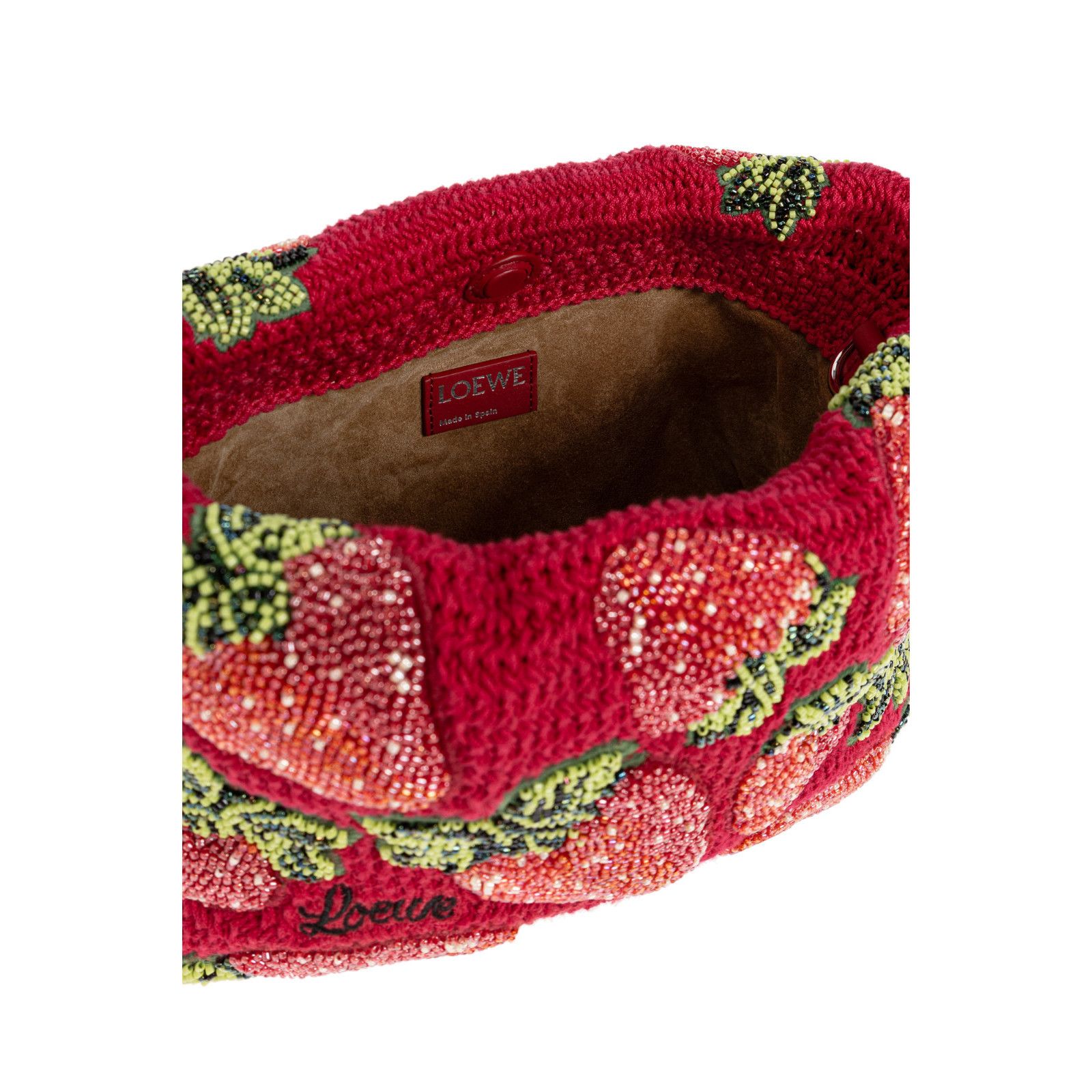 Loewe LOEWE Mini Flamenco $4300 Red Beaded Crochet Clutch Bag New Size ONE SIZE - 4 Thumbnail