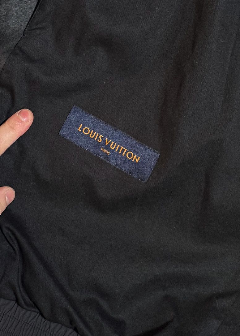 Louis Vuitton Louis Vuitton Black Leather Monogram Flower Mix Nylon Jacket Size US XL / EU 56 / 4 - 12 Thumbnail
