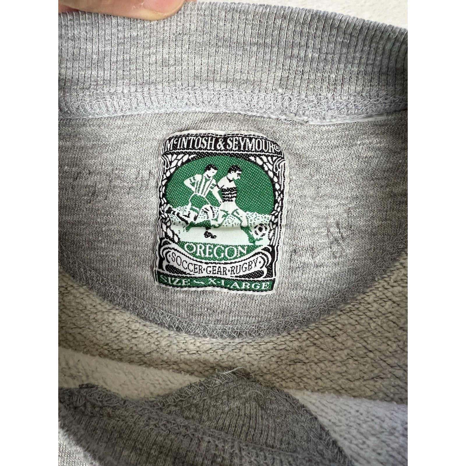 Vintage McIntosh & Seymour Rugby Soccer Men Size XL Crewneck Gray Sw Size US XL / EU 56 / 4 - 4 Thumbnail
