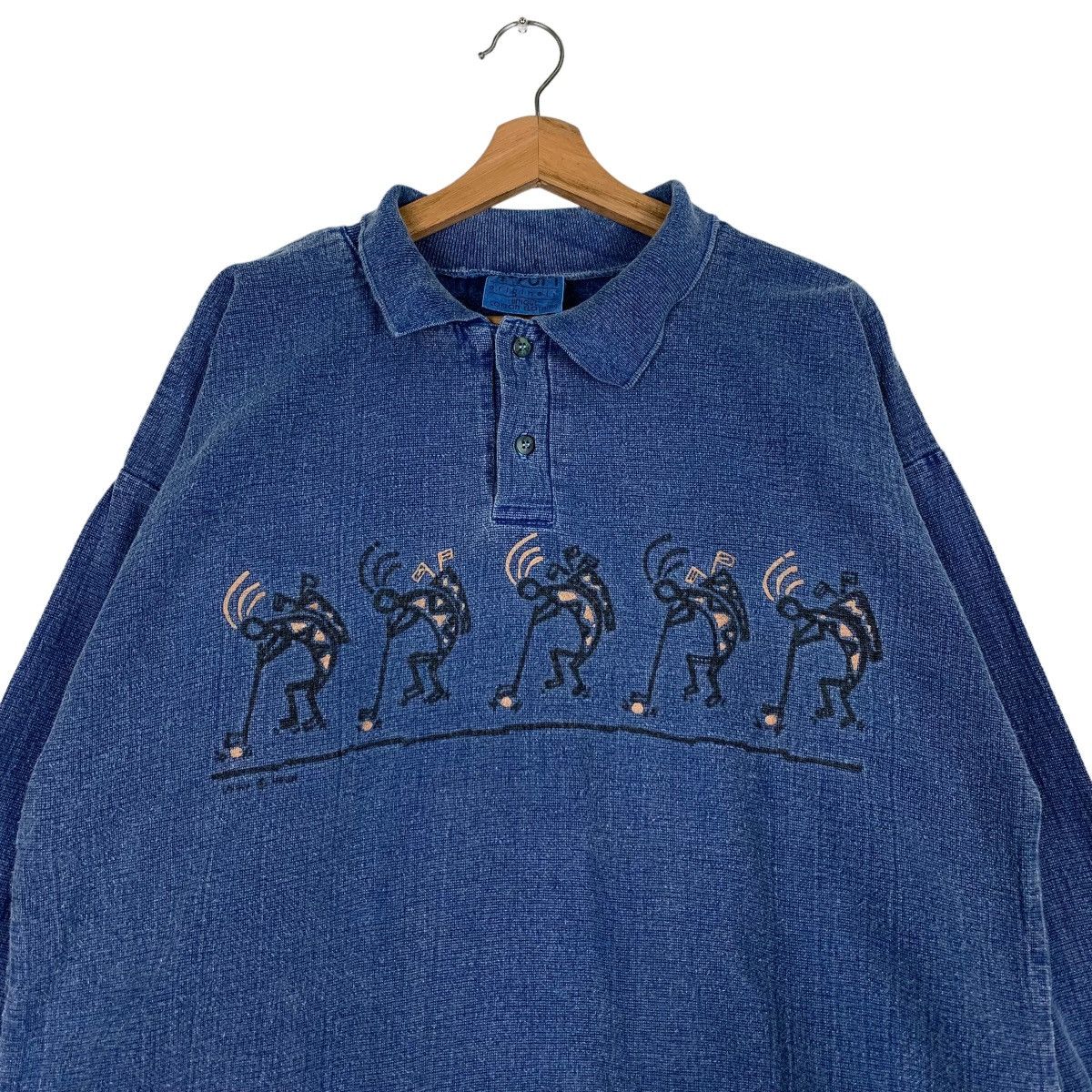 Vintage 4 FUN Golfer Graphic Polo Sweater Jumper #0511-C23 Size US L / EU 52-54 / 3 - 2 Thumbnail