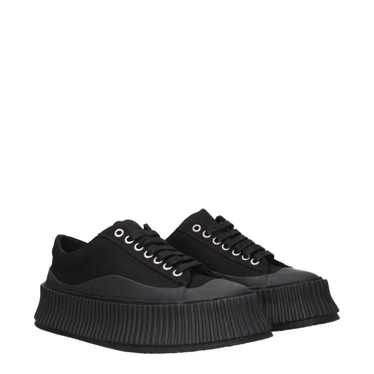 Jil Sander ob1o1e1124 Fabric Sneakers in Black Size US 8 / IT 38 - 2 Thumbnail
