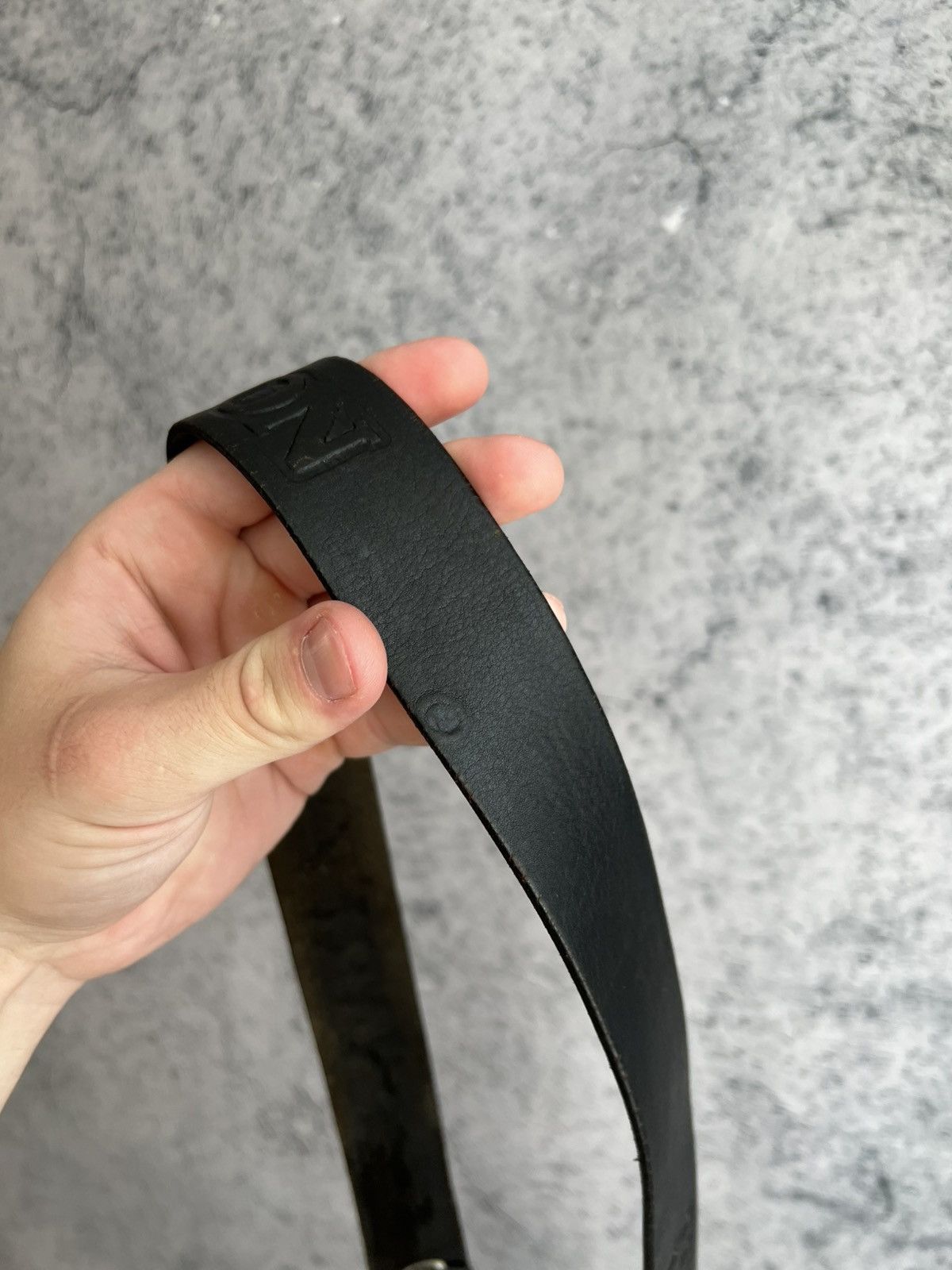 Harley Davidson Vintage Harley Davidson Leather Belt 2000s Embossed Bikers Size 44 - 22 Thumbnail