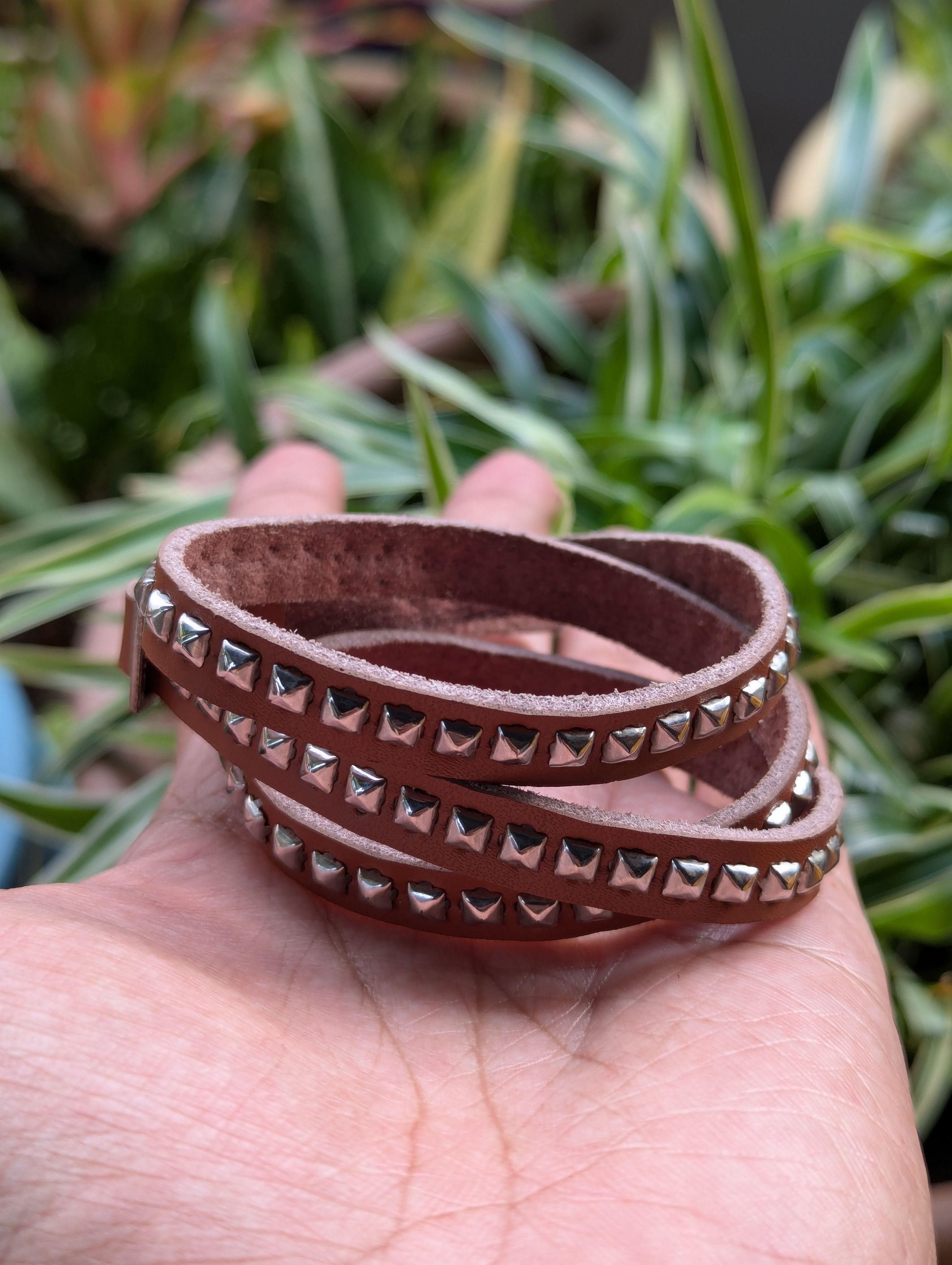 Seditionaries Studded PU Leather 3 Wraps Bracelet Size ONE SIZE - 3 Thumbnail