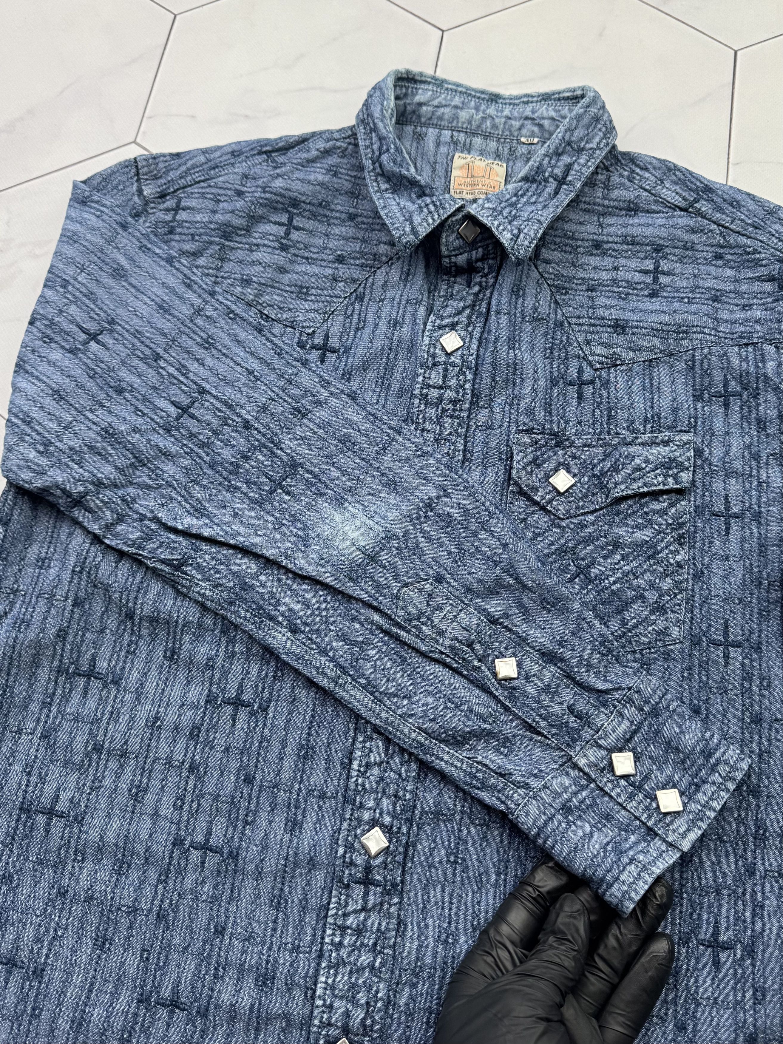 The Flat Head The Flat Head Vintage Made in Japan Denim Shirt (B266) Size US S / EU 44-46 / 1 - 6 Thumbnail