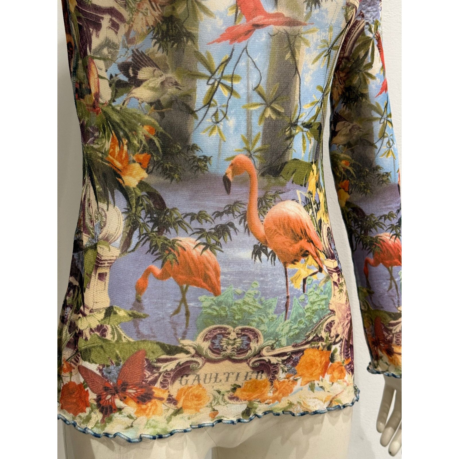 Jean Paul Gaultier S/S1999 Jean Paul Gaultier flamingo tropical dress Size XL / US 12-14 / IT 48-50 - 4 Thumbnail