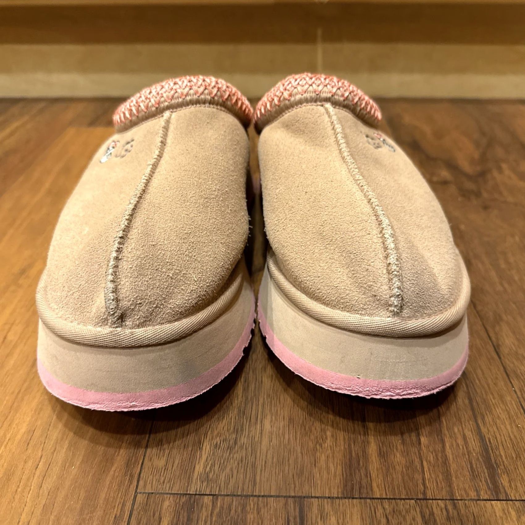 Ugg UGG Slipper Womens 10 Taupe Pink Trim Shearling Platform Rare Tazz Love 25 Slip-On Wool Lining Card Heart Limited Edition Size US 10 / IT 40 - 3 Thumbnail