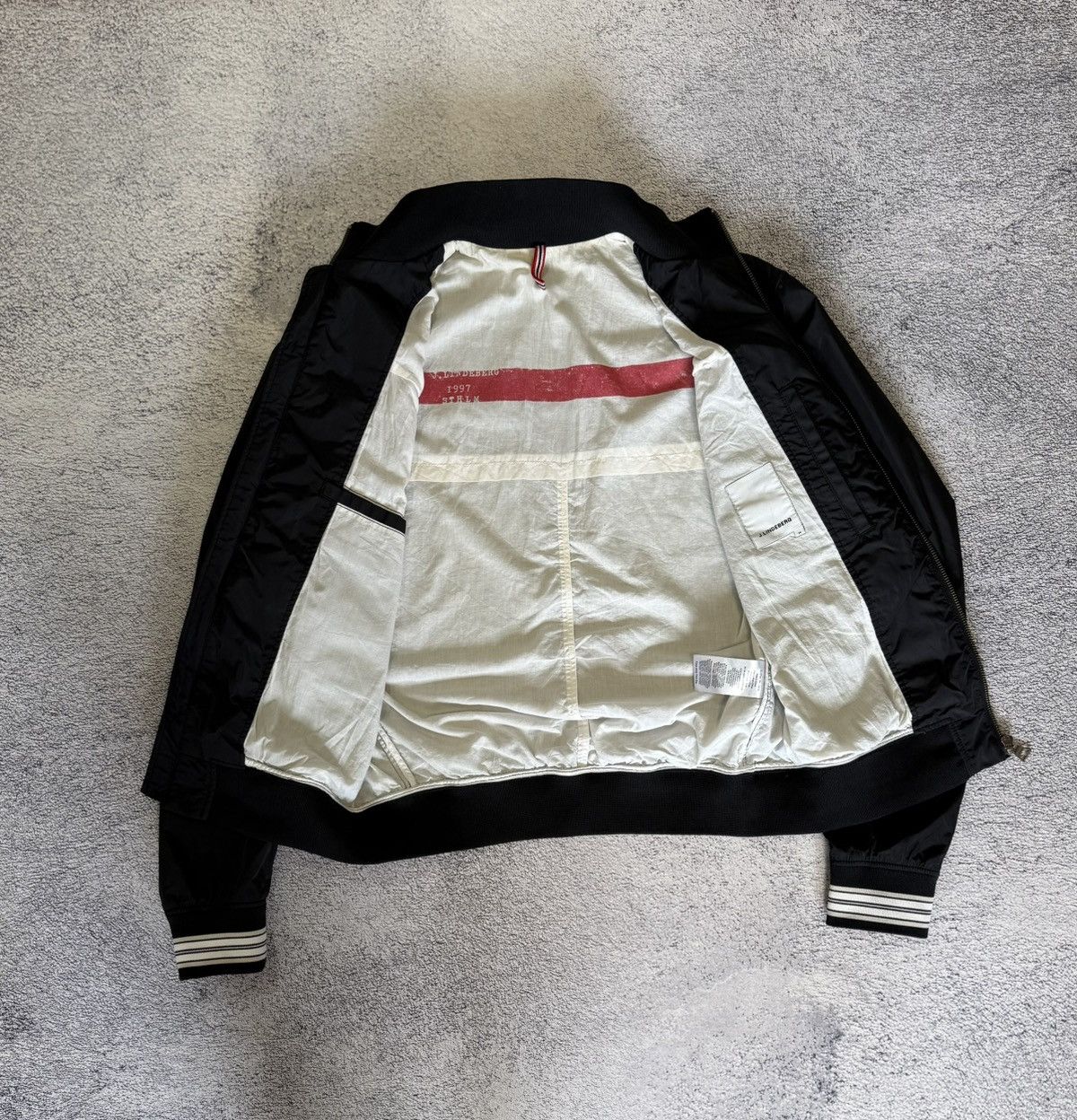 J.Lindeberg J Lindeberg Bomber Jacket Black Nylon Striped Trim Men M Size US M / EU 48-50 / 2 - 3 Thumbnail
