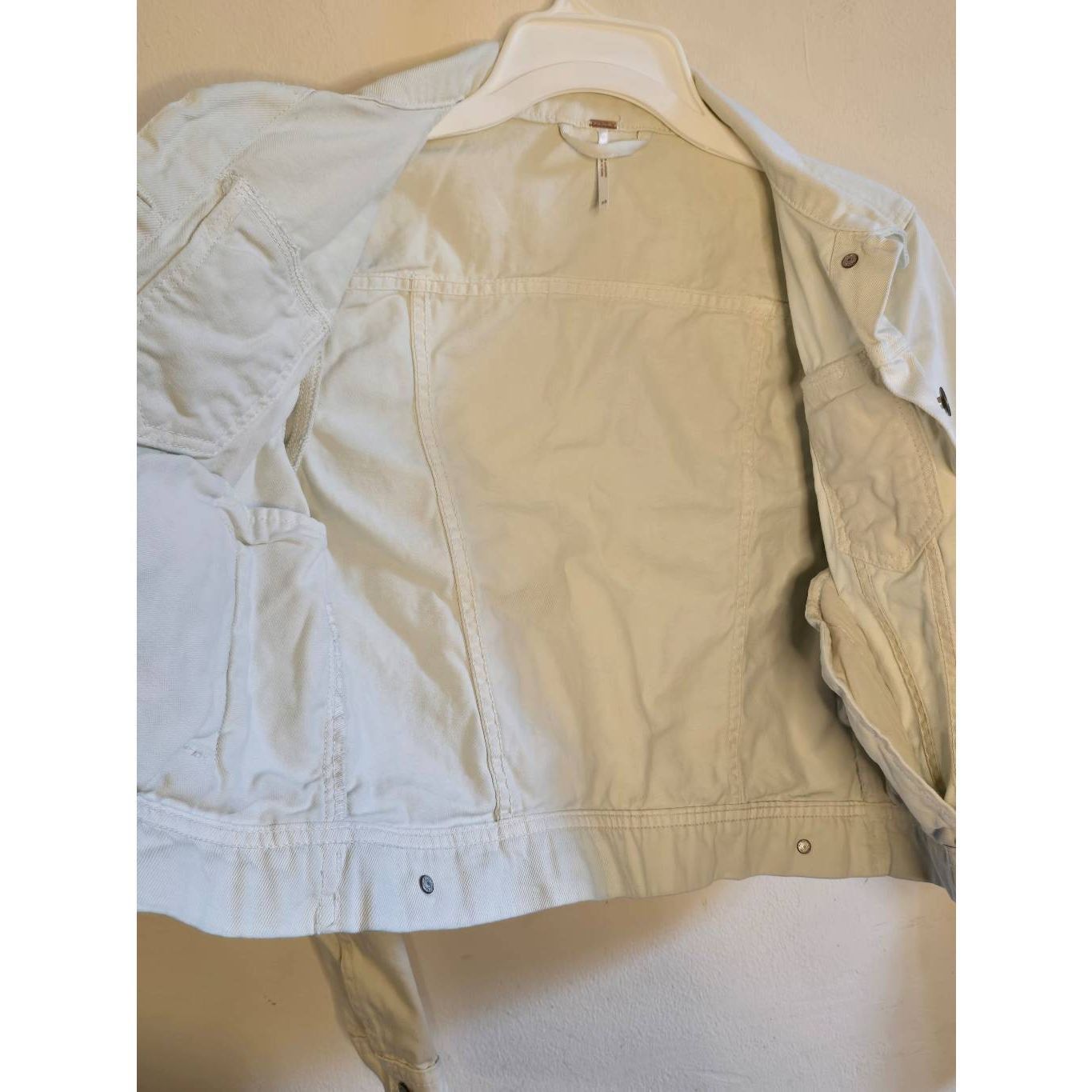 Free People Free People We The Free Denim Jacket XS Beige Off-White Butt Size XS / US 0-2 / IT 36-38 - 10 Thumbnail