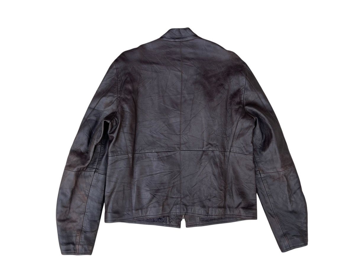 Emporio Armani Vintage Emporio Armani Faded Patina Leather Racer Jacket Size US M / EU 48-50 / 2 - 17 Thumbnail