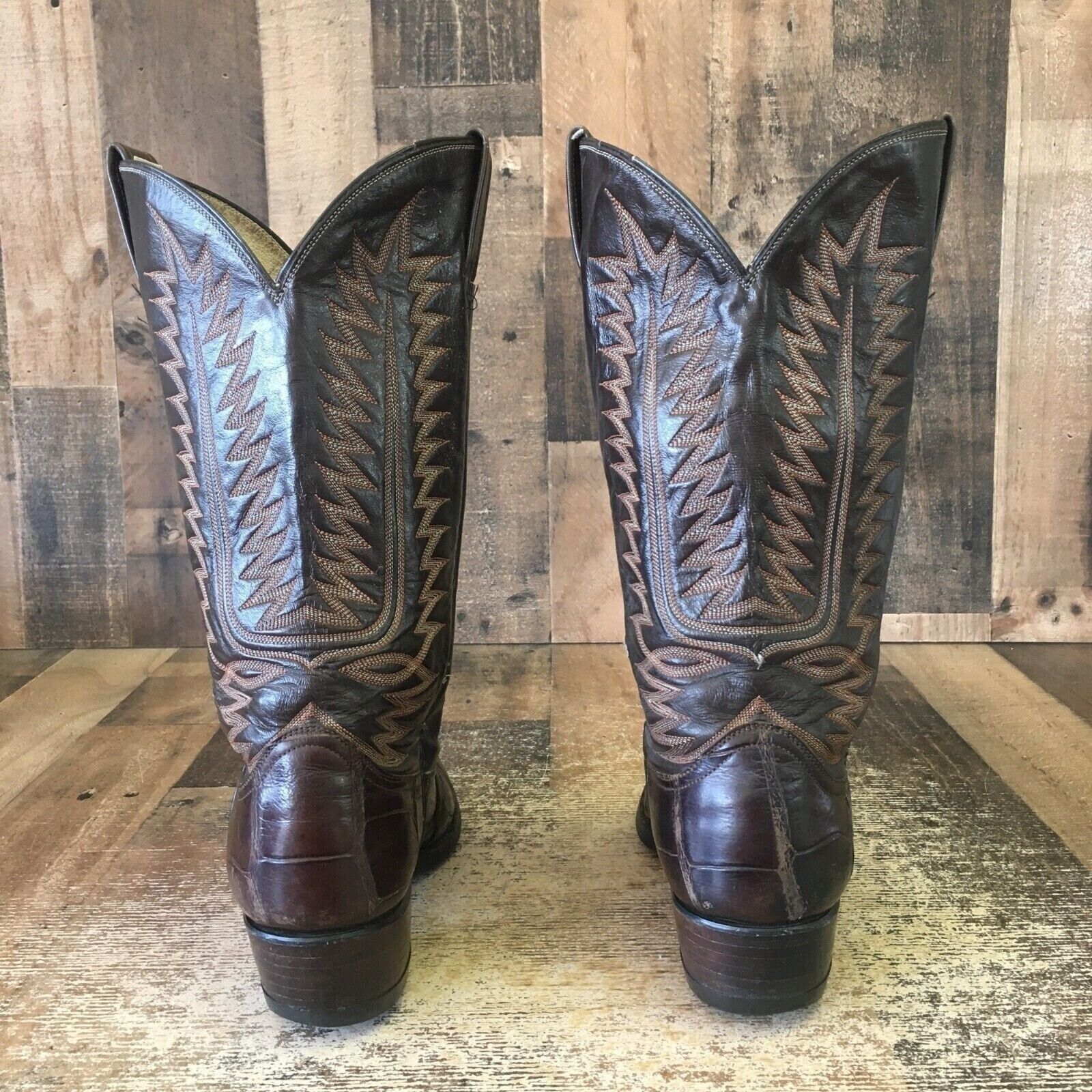 Vintage Cowtown Vintage Alligator Brown Cowboy Boots Mens 7.5 D Size US 7.5 / EU 40-41 - 8 Thumbnail