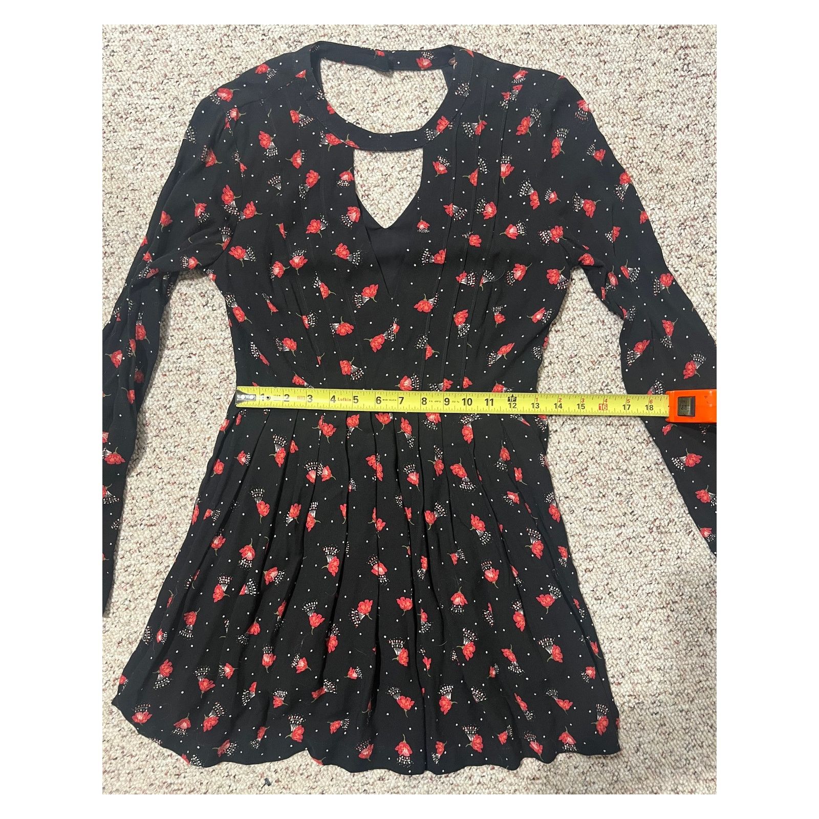 Free People Free People Red Black Floral Tegan Mini Dress Y2K Size 2 Size XS / US 0-2 / IT 36-38 - 5 Thumbnail