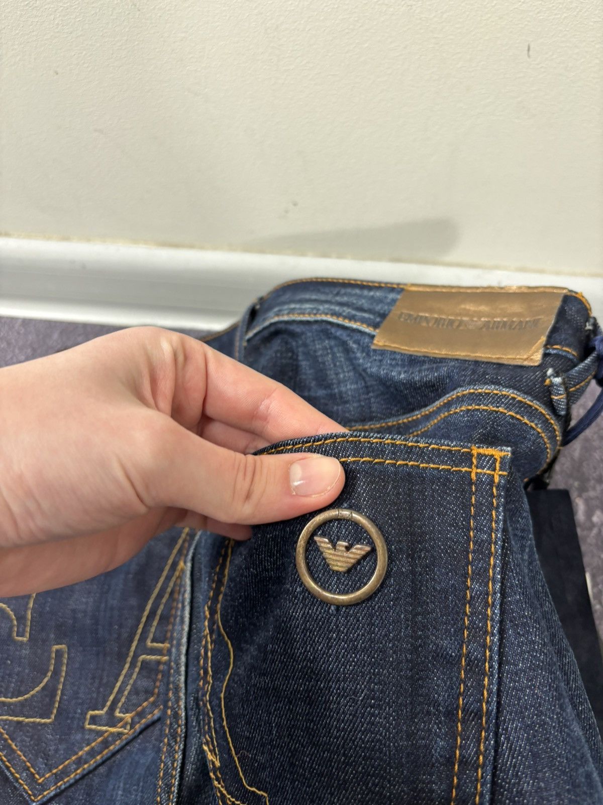 Emporio Armani Emporio Armani Cameron NWT Women’s Navy Blue Denim Jeans Size 25" / US 0 / IT 36 - 22 Thumbnail