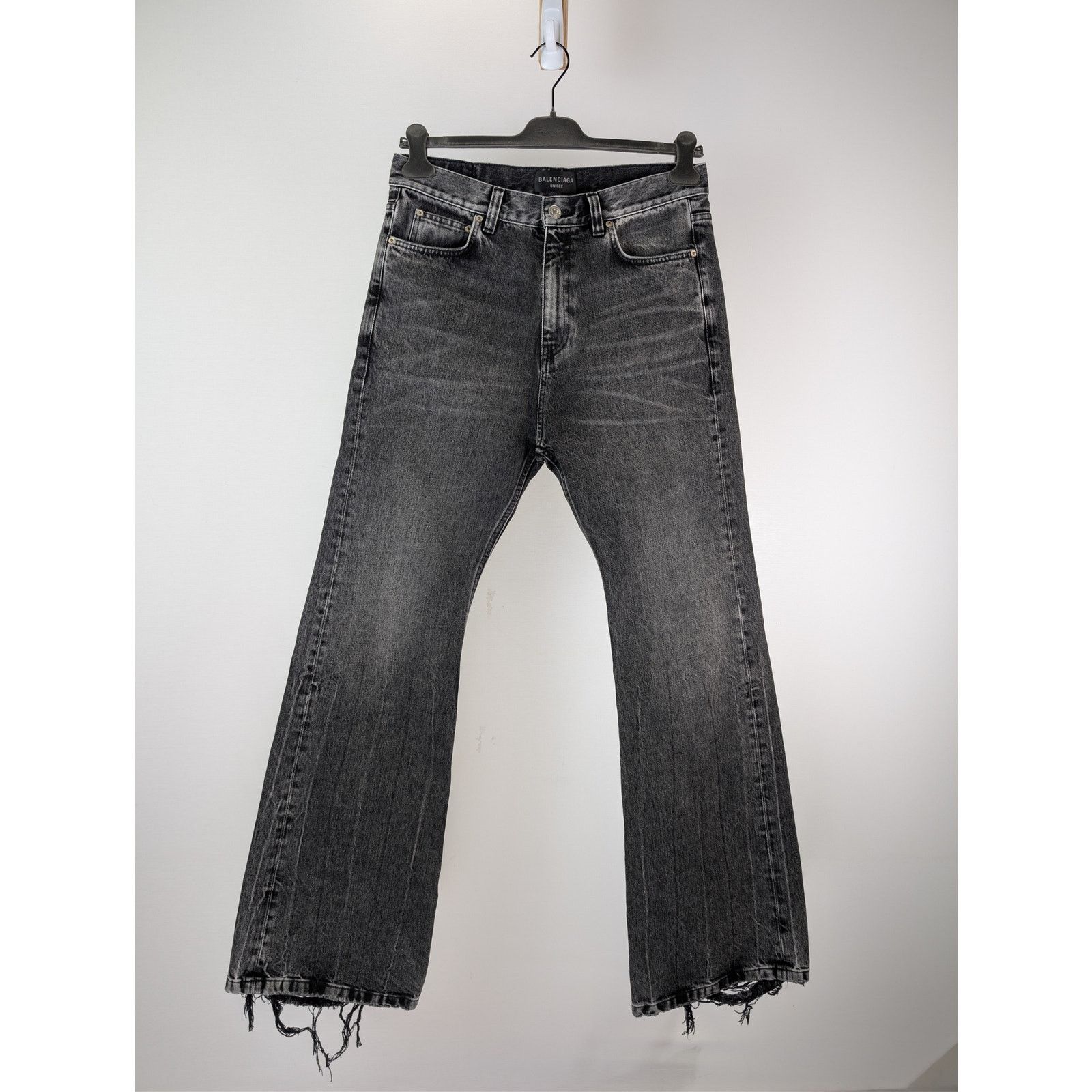 Balenciaga o1rshd1 Flared Pants 1090 Organic Japanese Denim in Noir Size US 30 / EU 46 - 1 Thumbnail